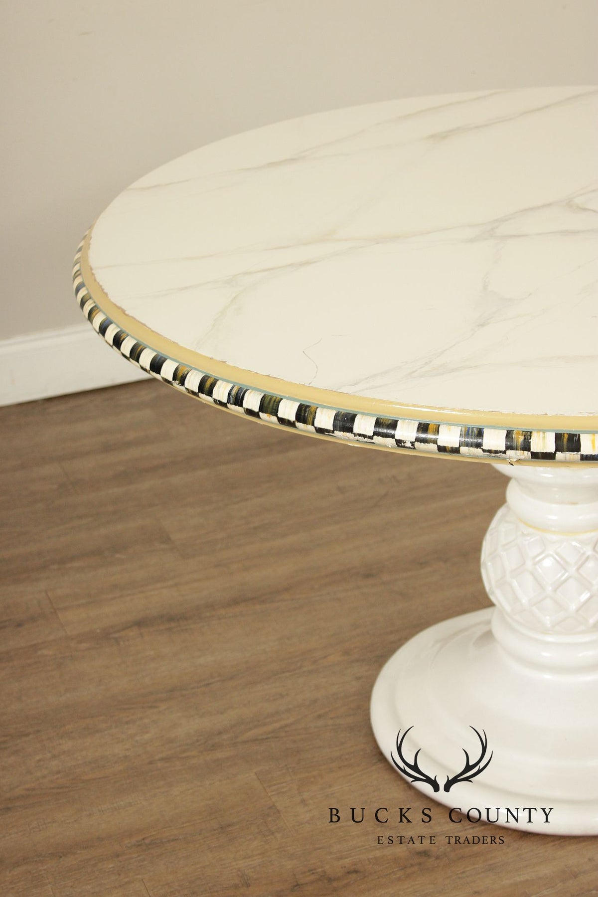 Mackenzie Childs Faux Marble Painted Center Table