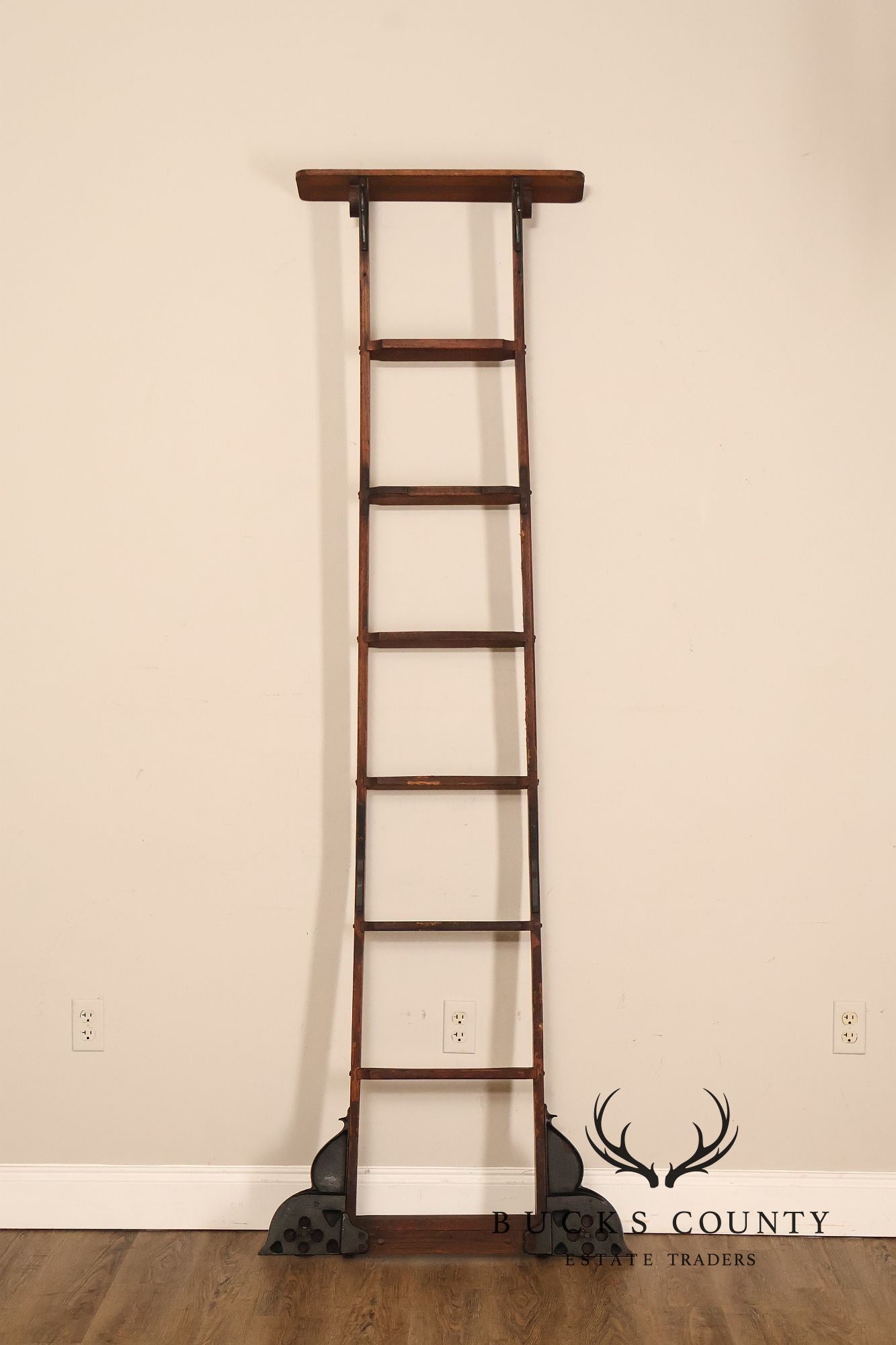 Antique Bicycle Ladder Co. Rolling Library Ladder