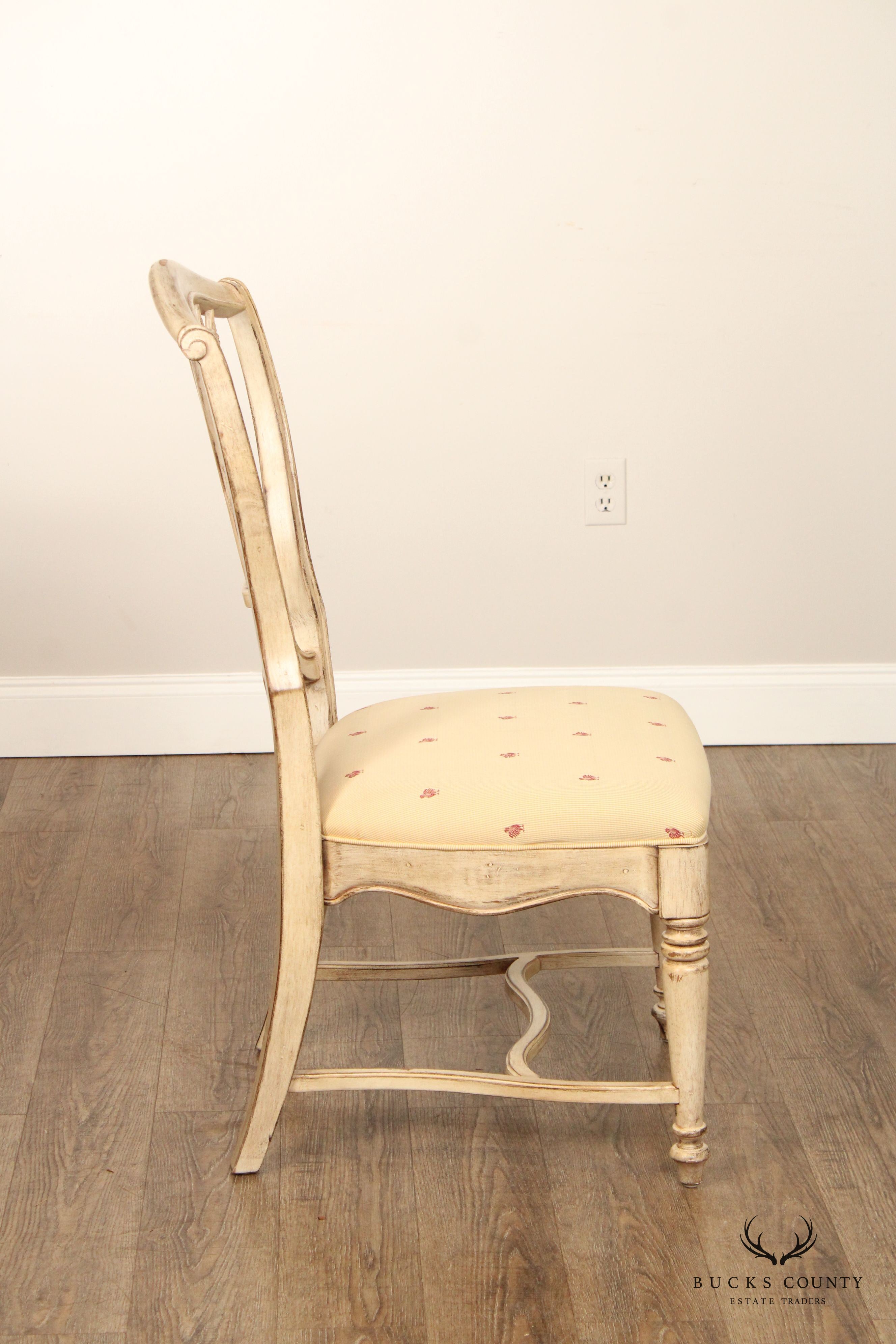 Drexel Heritage French Country  Style Wheat Back Pair Of Side Chairs