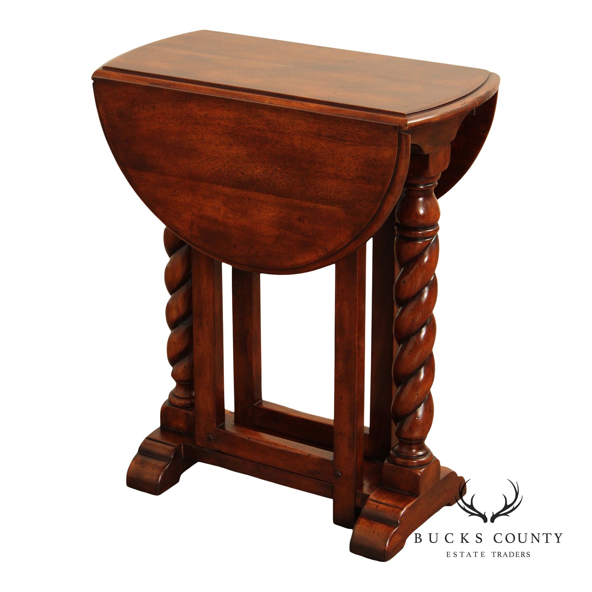 Theodore Alexander Jacobean Style Drop Leaf Side Table