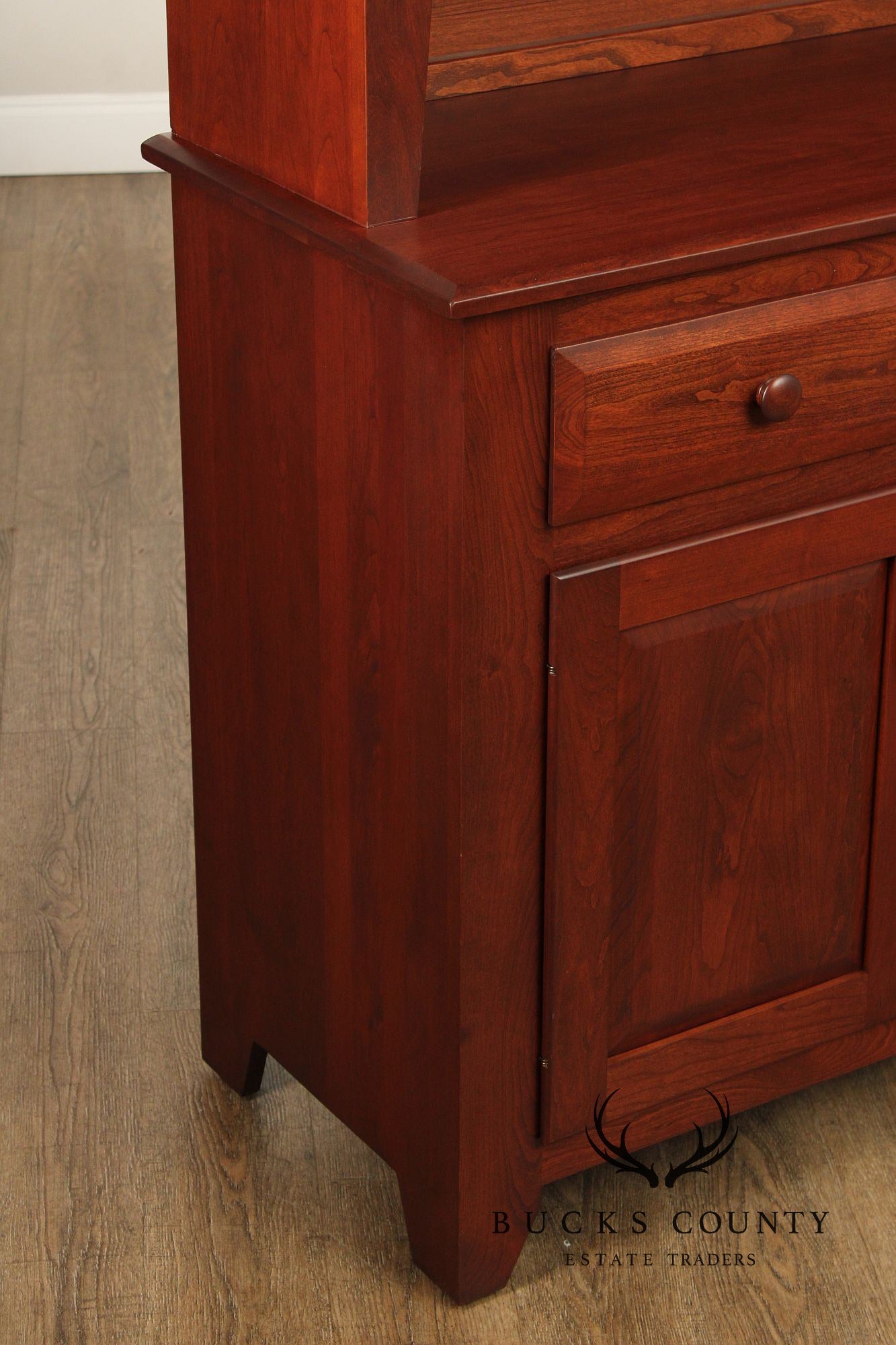 Early American Style Custom Cherry Stepback Cupboard