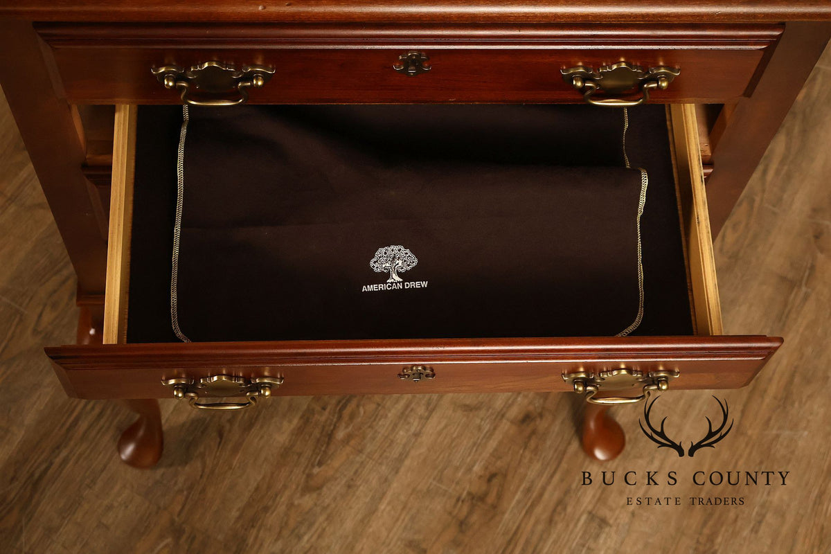 American Drew Solid Cherry Queen Anne Style Silverware Chest