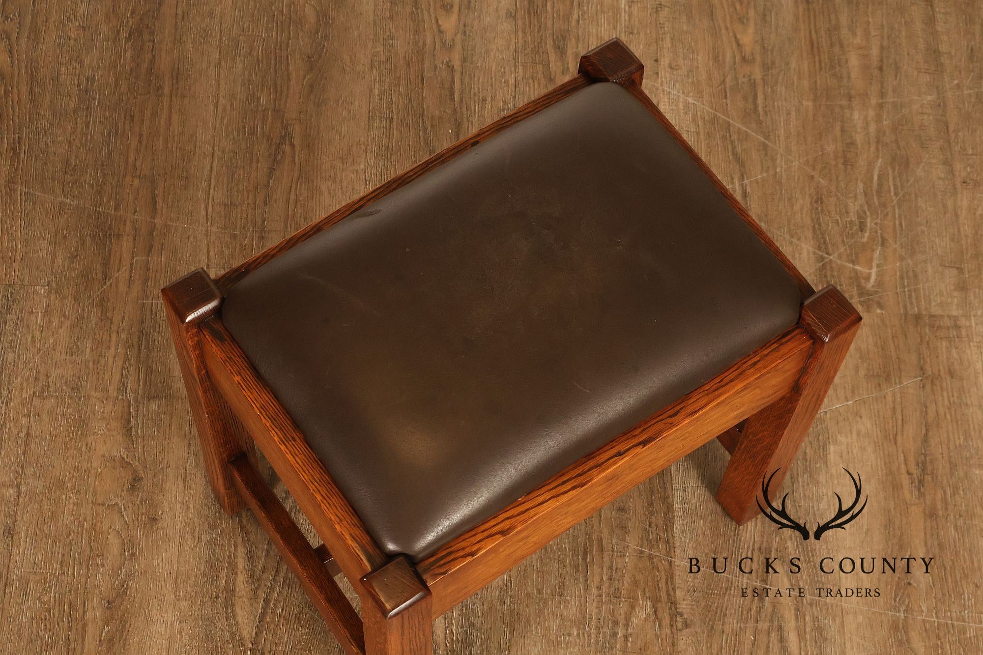 Antique Stickley Brothers Mission Oak Arts And Crafts Footstool Ottoman