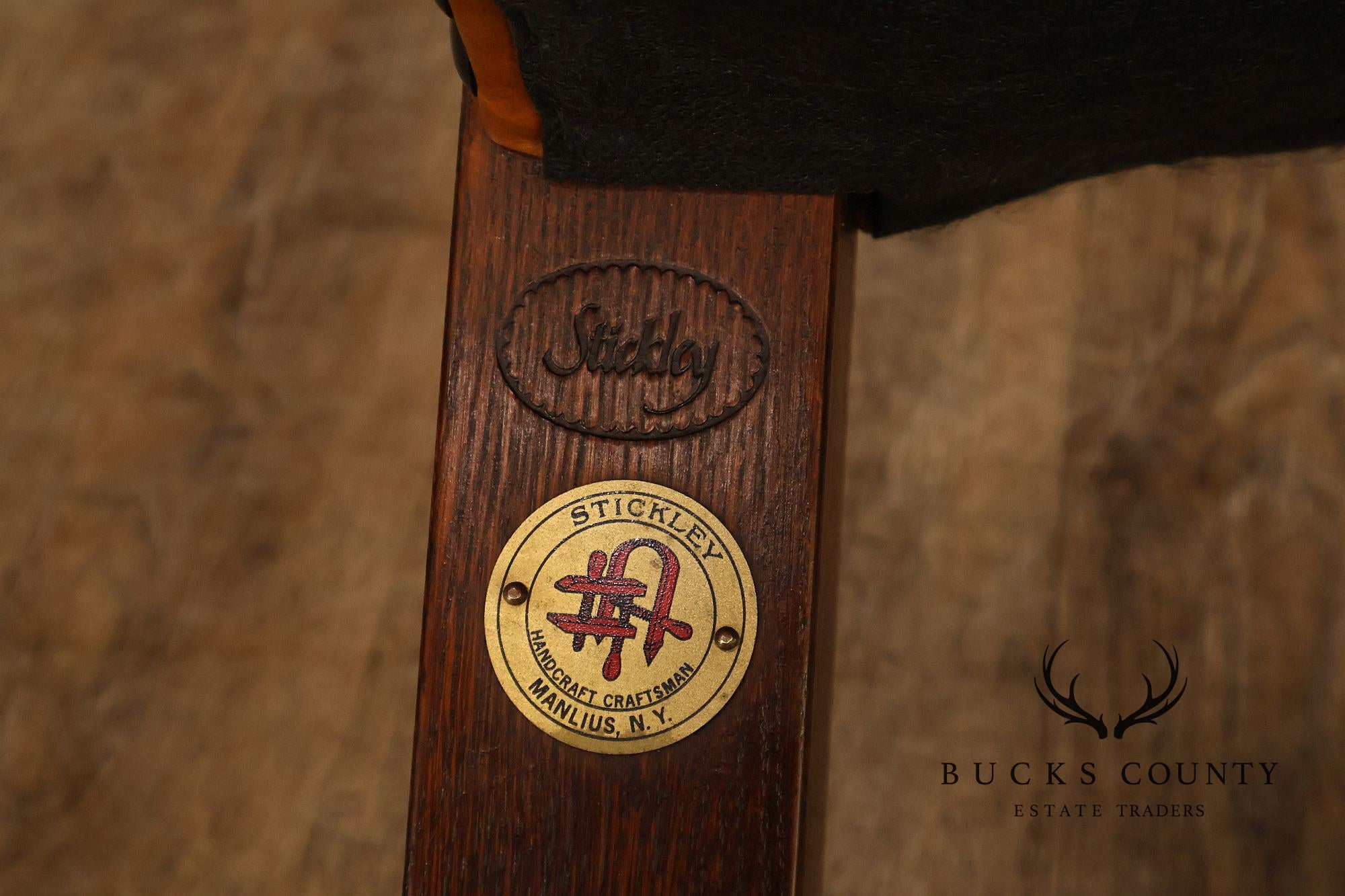 Stickley Mission Collection Oak and Leather Eastwood Footstool