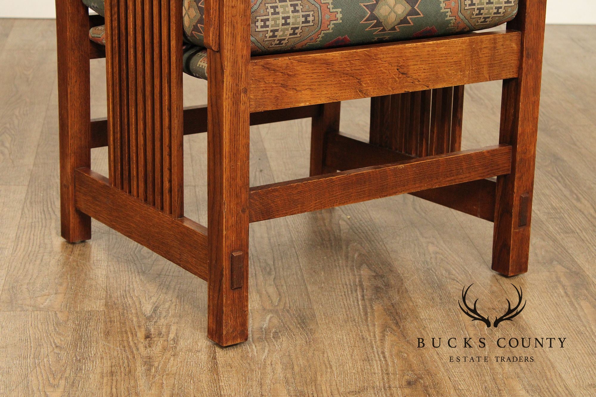 Stickley Mission Collection Pair of Oak Spindle Armchairs