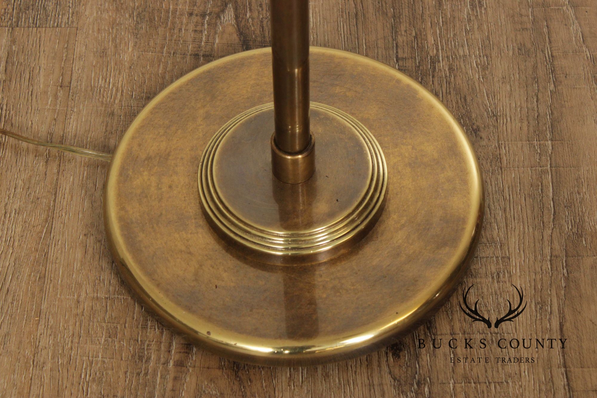 Leviton Mid-Century Modern Style Brass Adjustable Floor Lamp