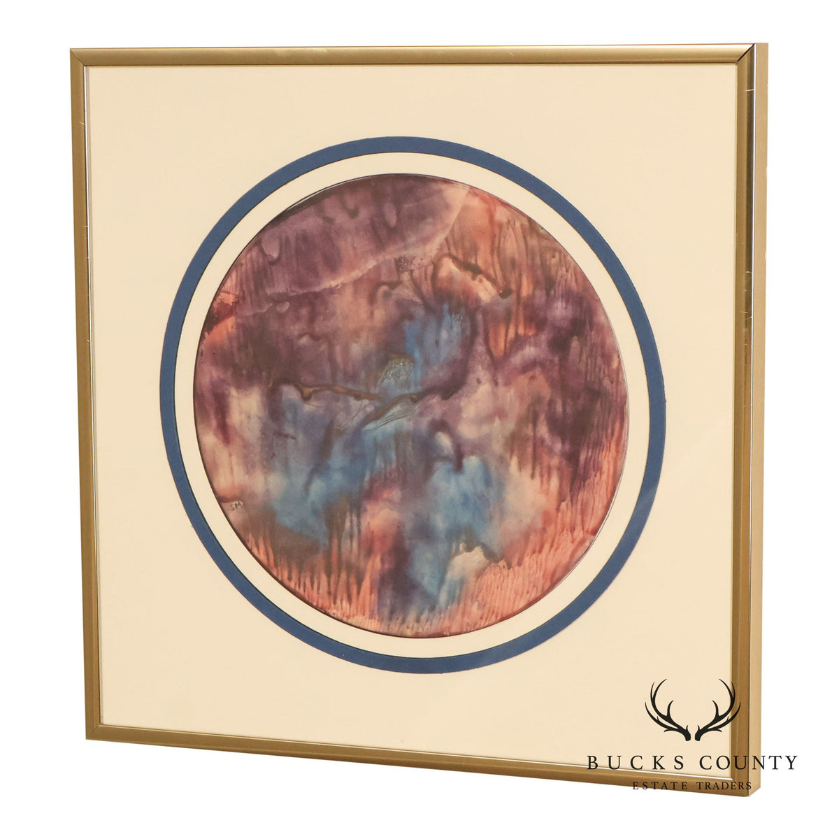 Suzanne Marinell Melted Wax Painting, 'Magenta Majesty'