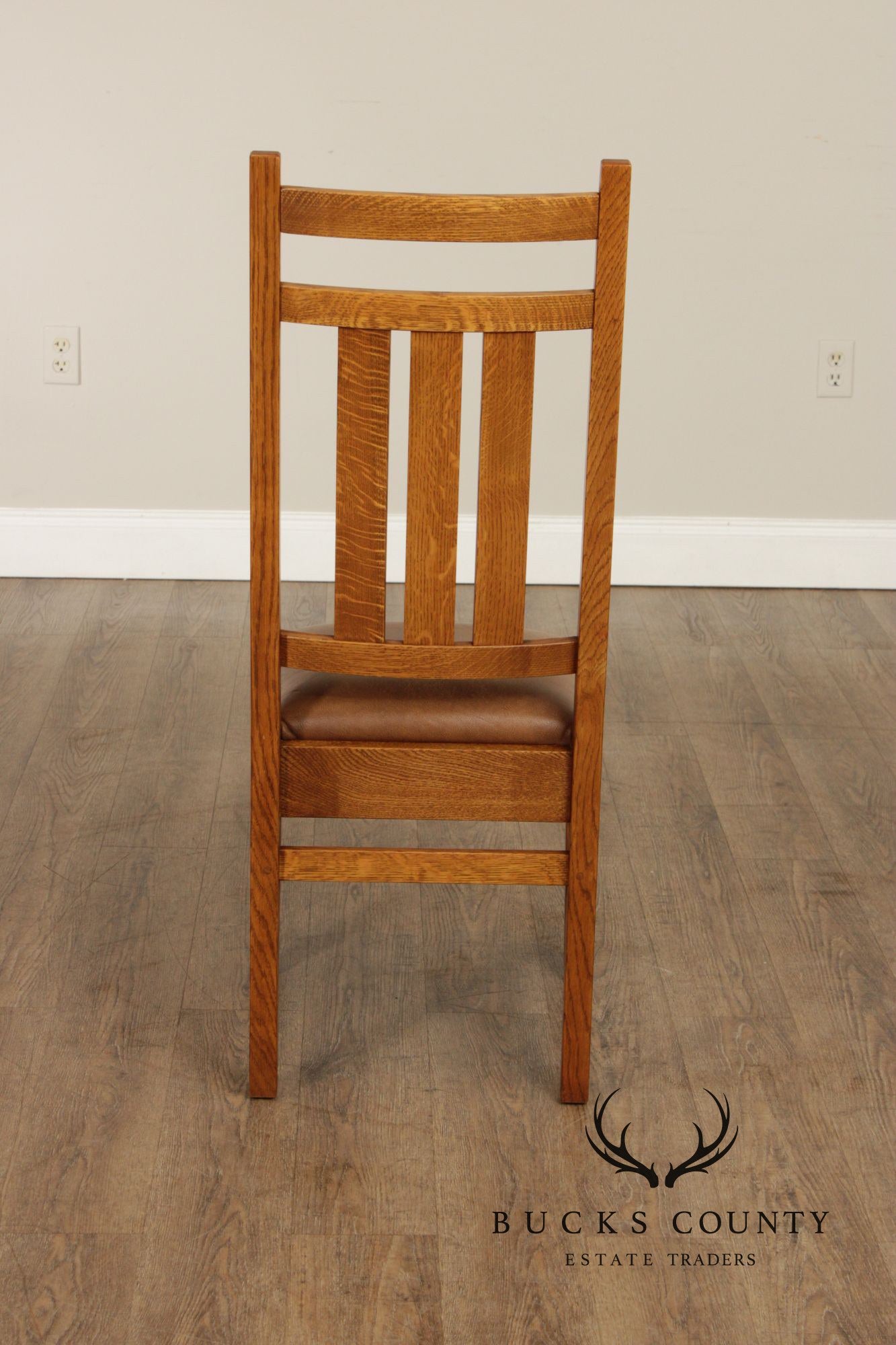 Stickley Mission Collection Set of Four Harvey Ellis Oak Dining Chairs