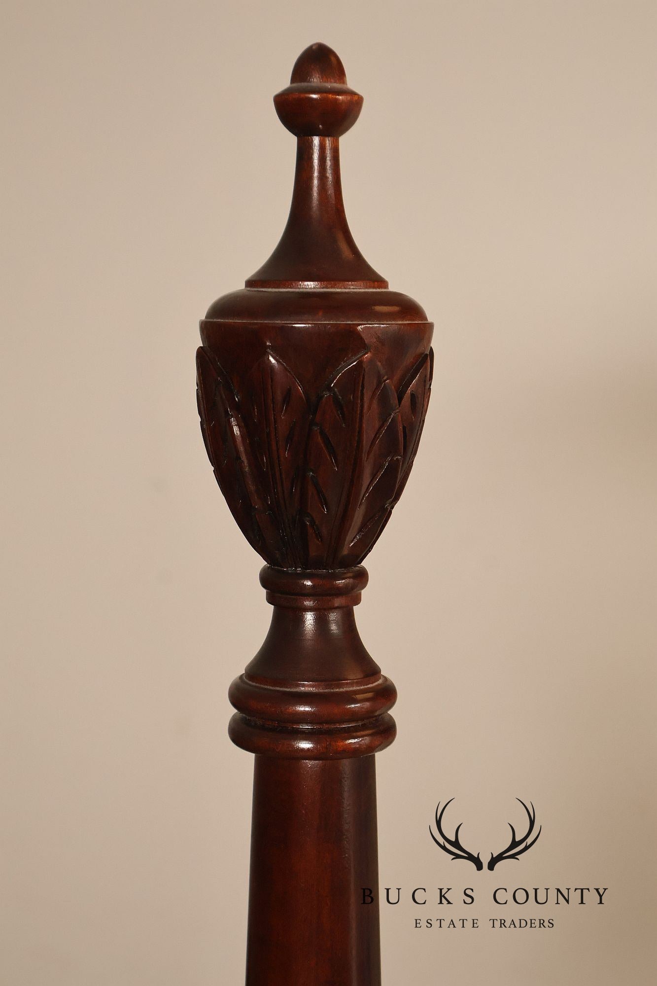 Statton Furniture Cherry Queen Tobacco Leaf Poster Bed