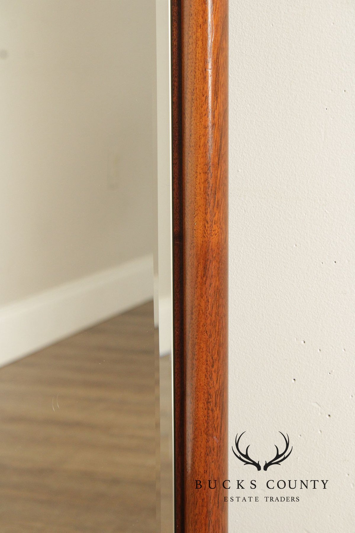 Mid Century Modern Walnut Framed Rectangular Wall Mirror