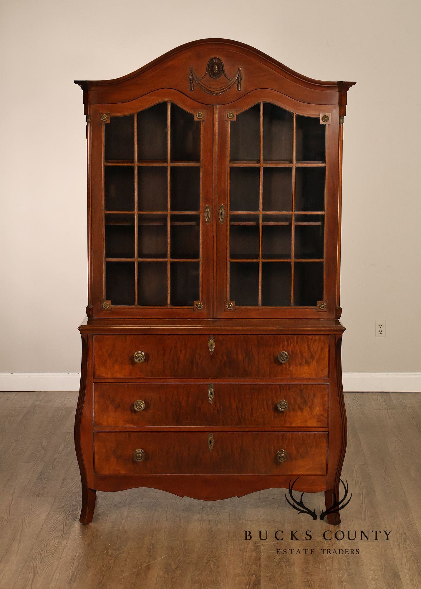 Federal Style Mahogany Secretary Bookcase With Drop Front Desk