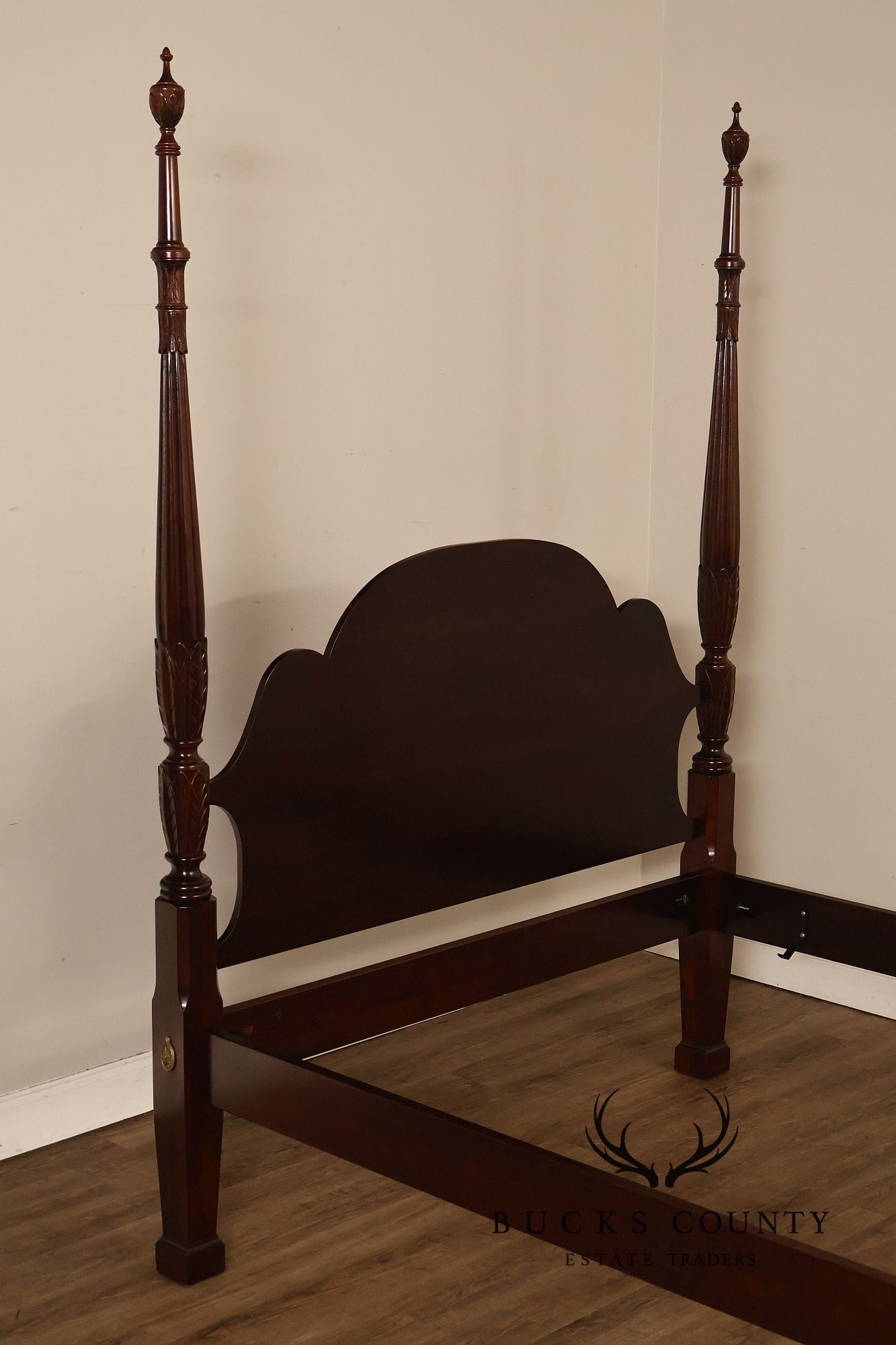 Statton Furniture Cherry Queen Tobacco Leaf Poster Bed