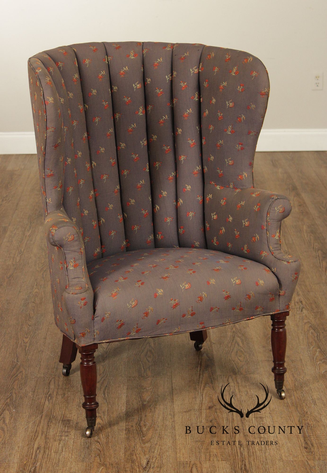 Antique English Regency Barrel Back Fireside Chair