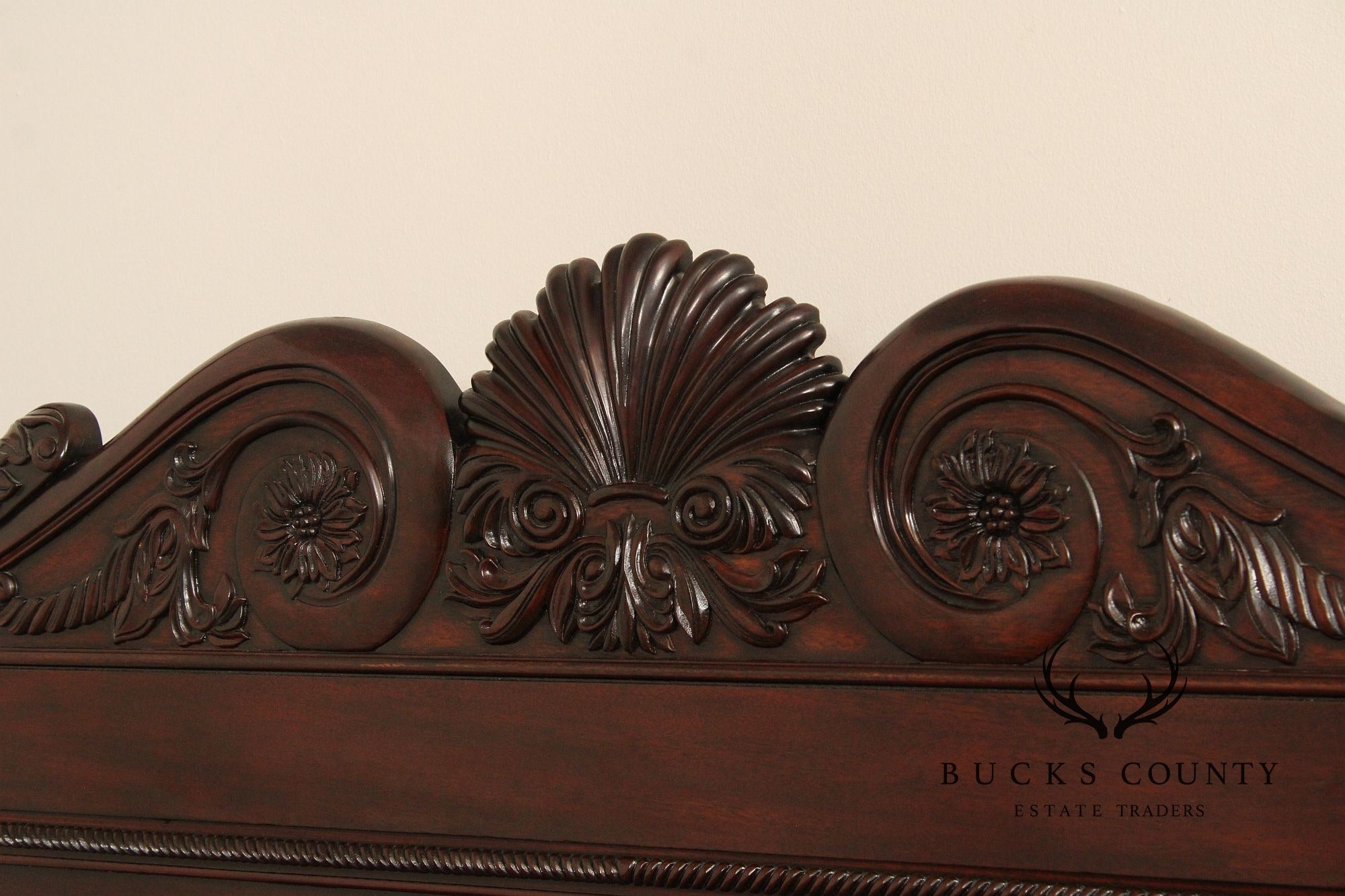 Ralph Lauren Carved Mahogany King Size Safari Poster Bed