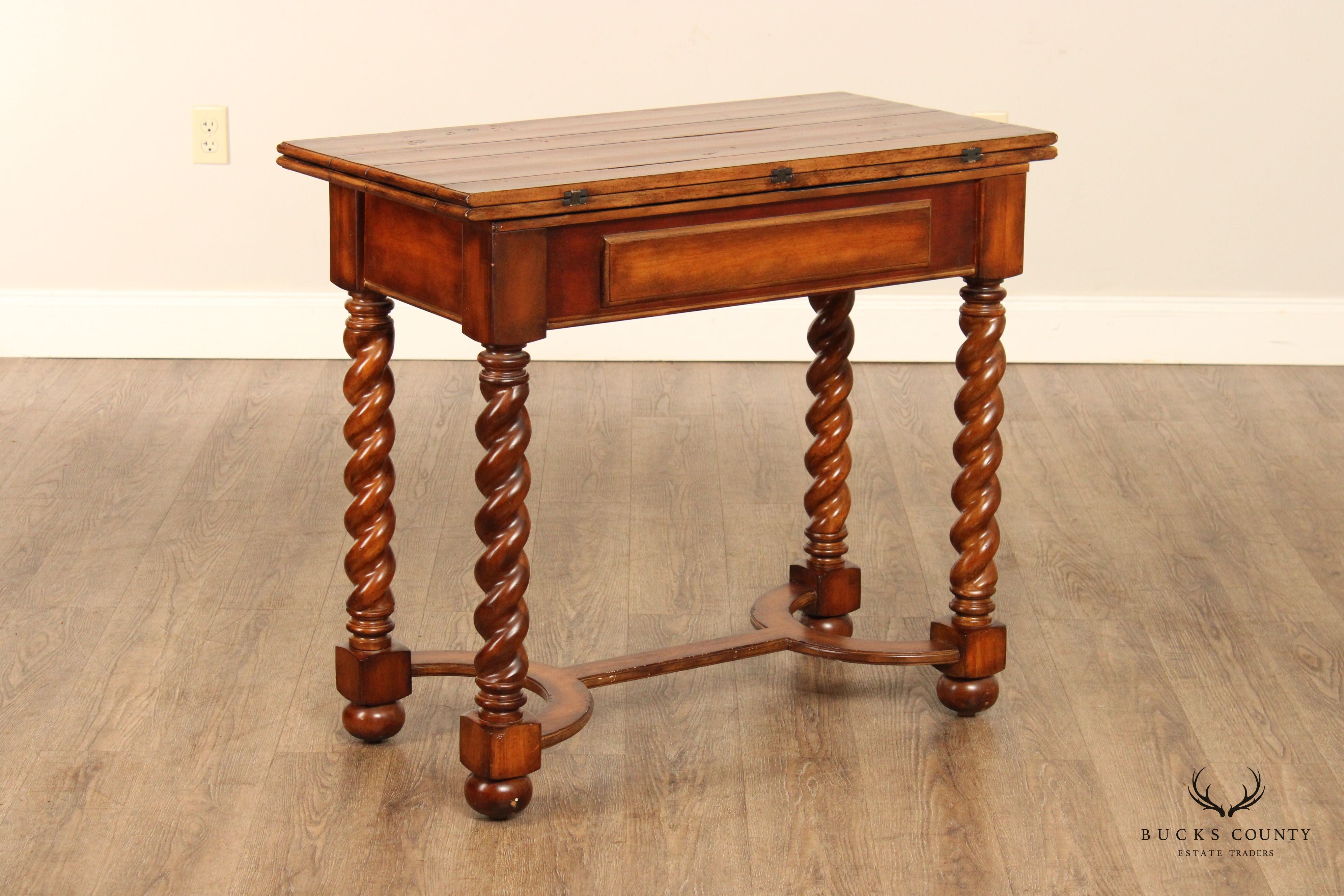 Hooker Furniture English Jacobean Style Flip Top Console Table
