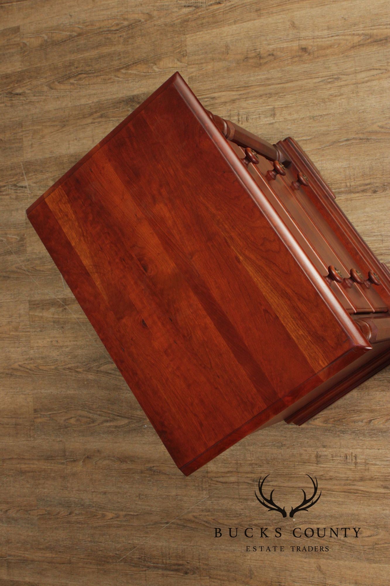 Keller Pair Of Solid Cherry Traditional Nightstands With Pull Out Trays