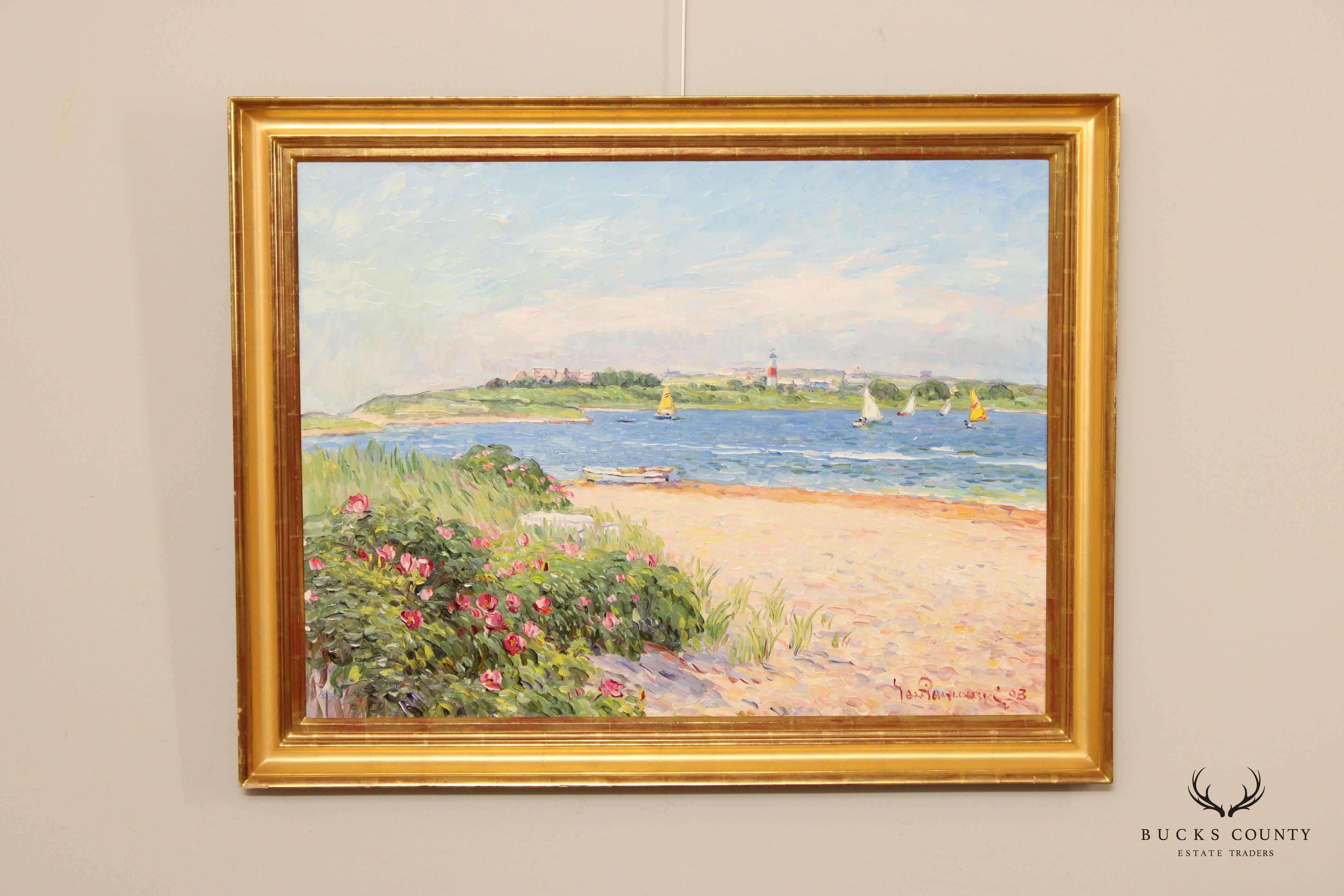 Jan Pawlowski Impressionist Beach Scene Oil Painting