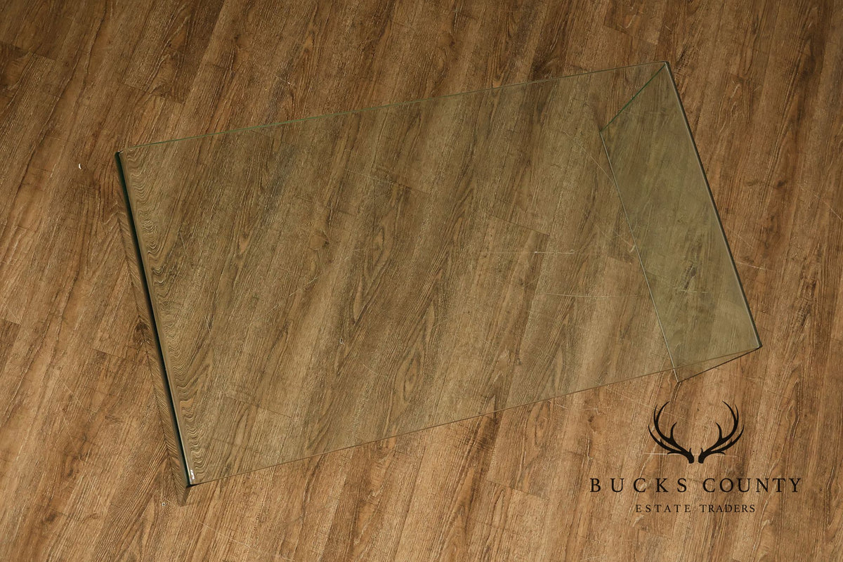 Modern Glass Waterfall Coffee Table