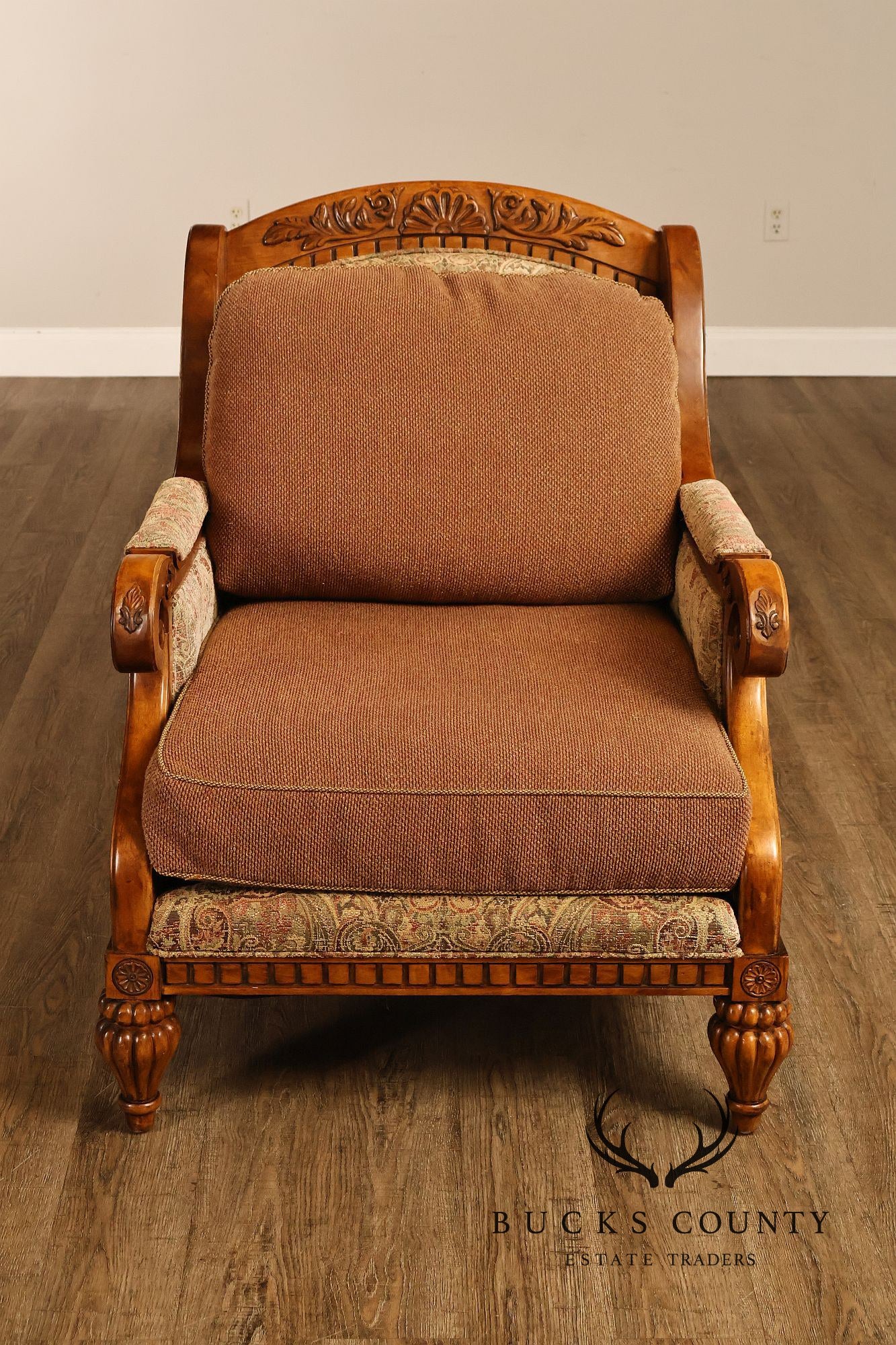 Robb & Stucky British Colonial Style Armchair with Ottoman