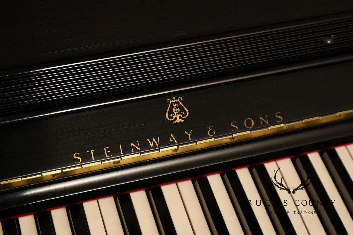 Steinway & Sons Model 1098 Ebonized Upright Piano With Bench