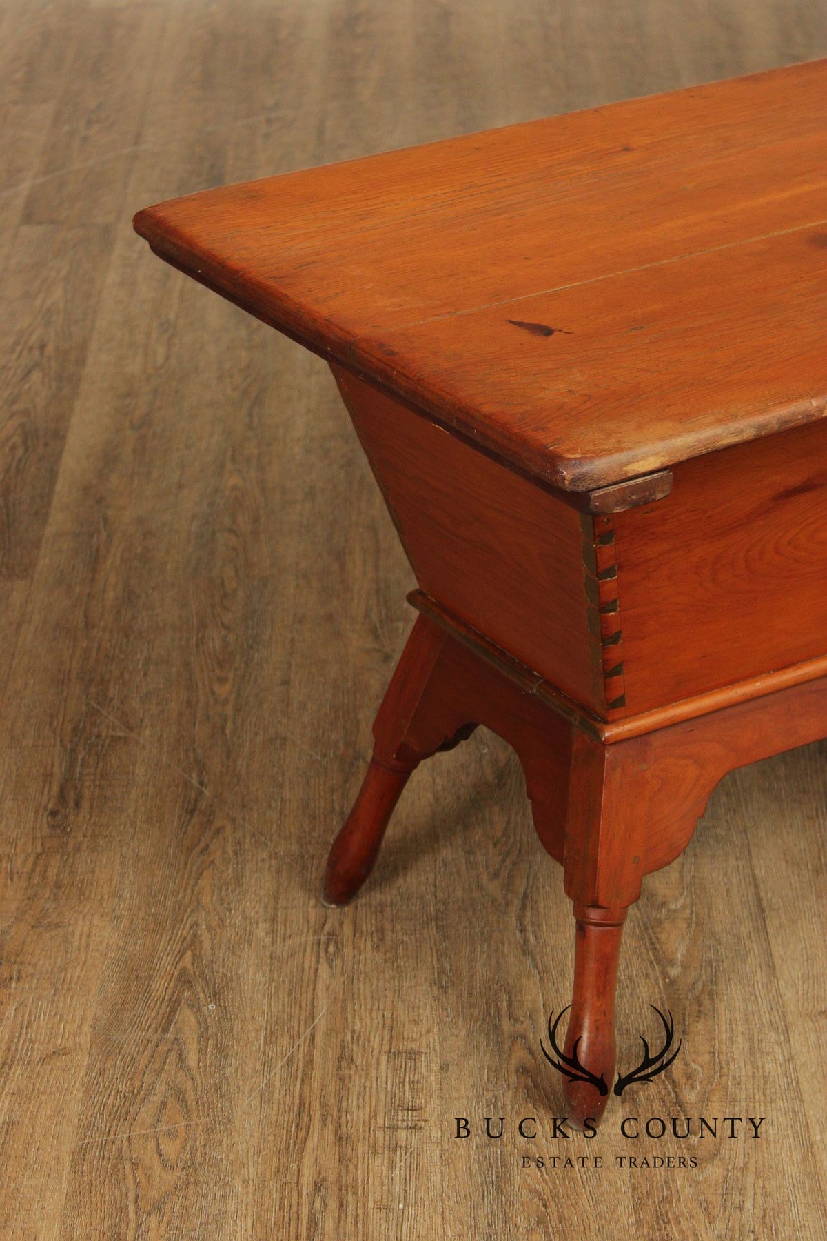 Antique Primitive Pine Dough Box Table With Removable Top