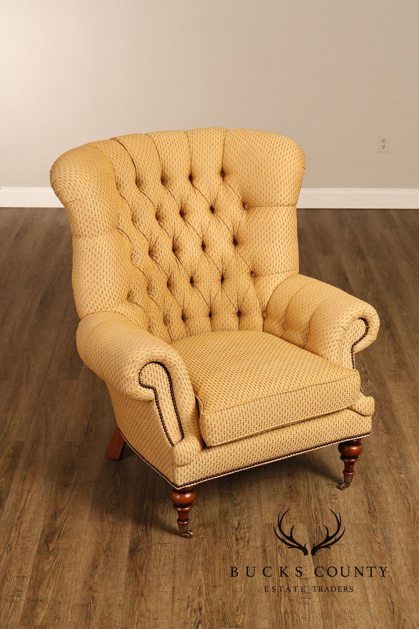 Robb & Stucky English Traditional Style Tufted Wing Chair