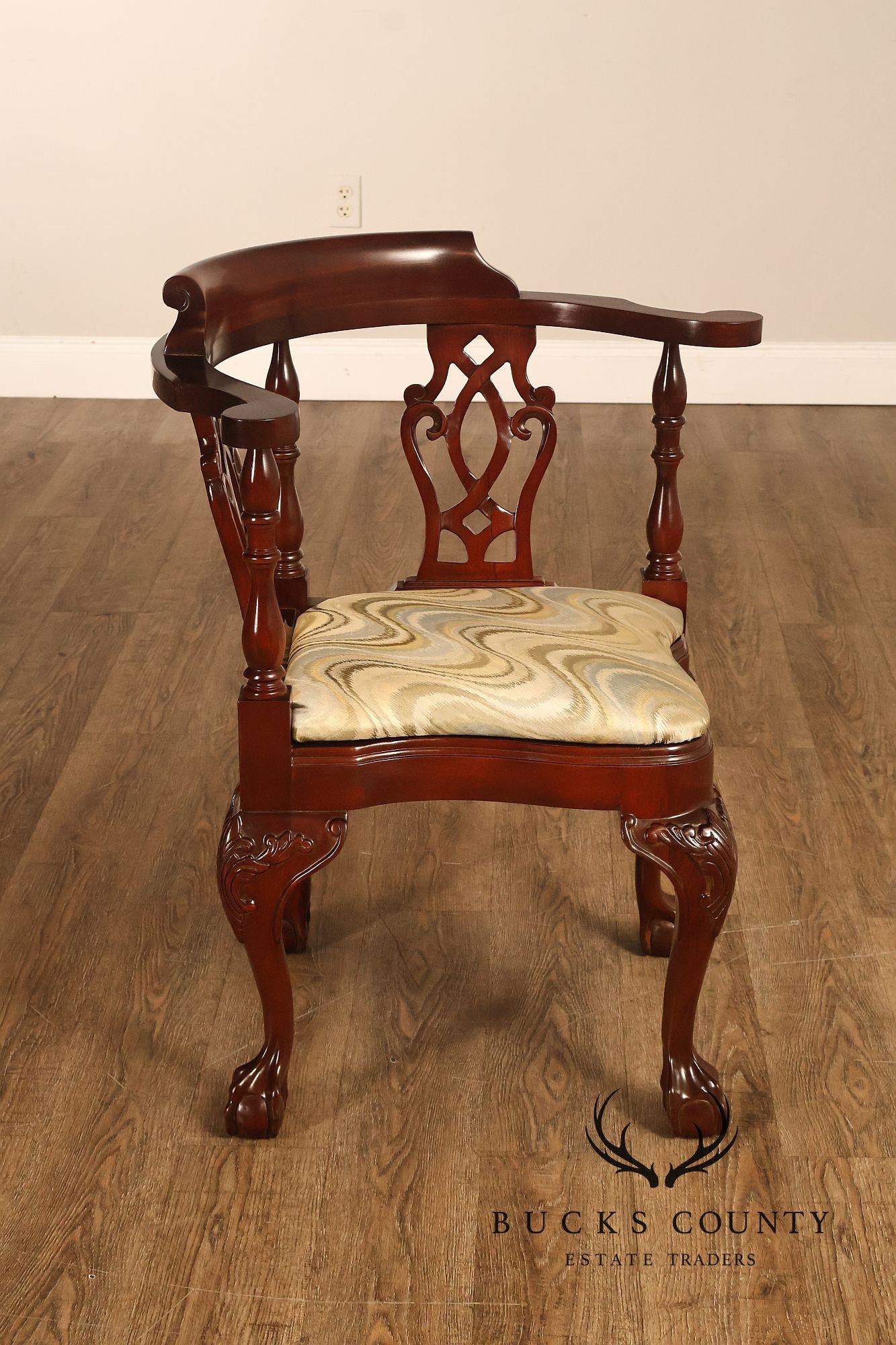 Statesville Chippendale Style Mahogany Corner Chair