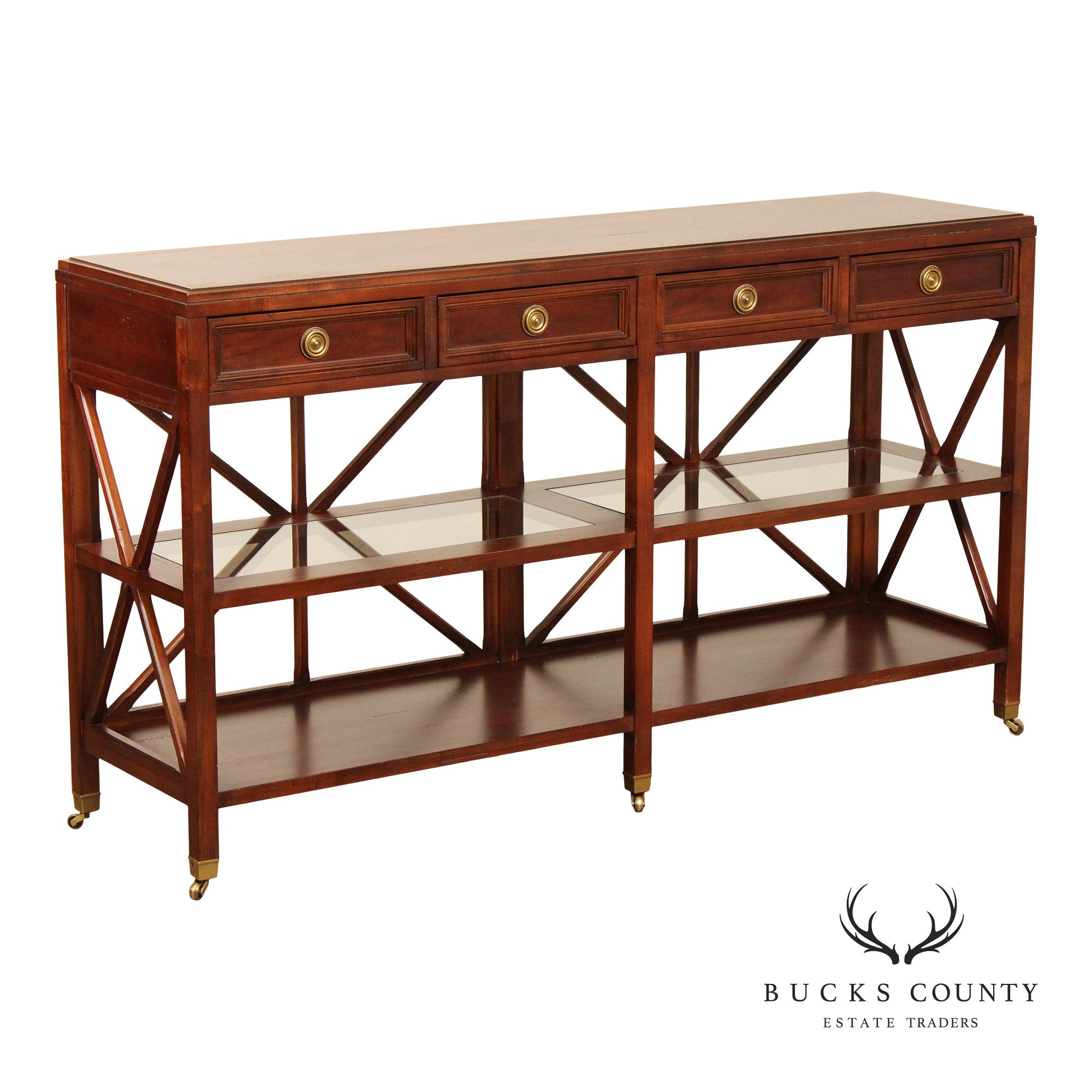 Hickory White Regency Style Console Table