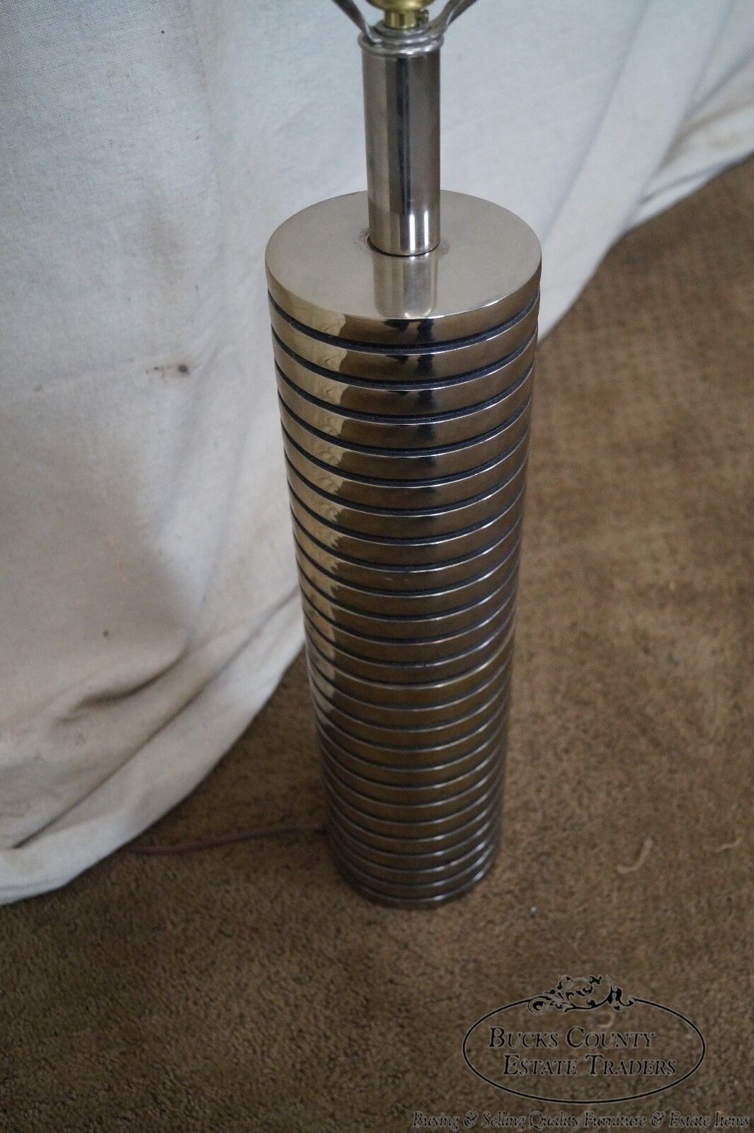 Quality Mid Century Chrome Cylinder Table Lamp