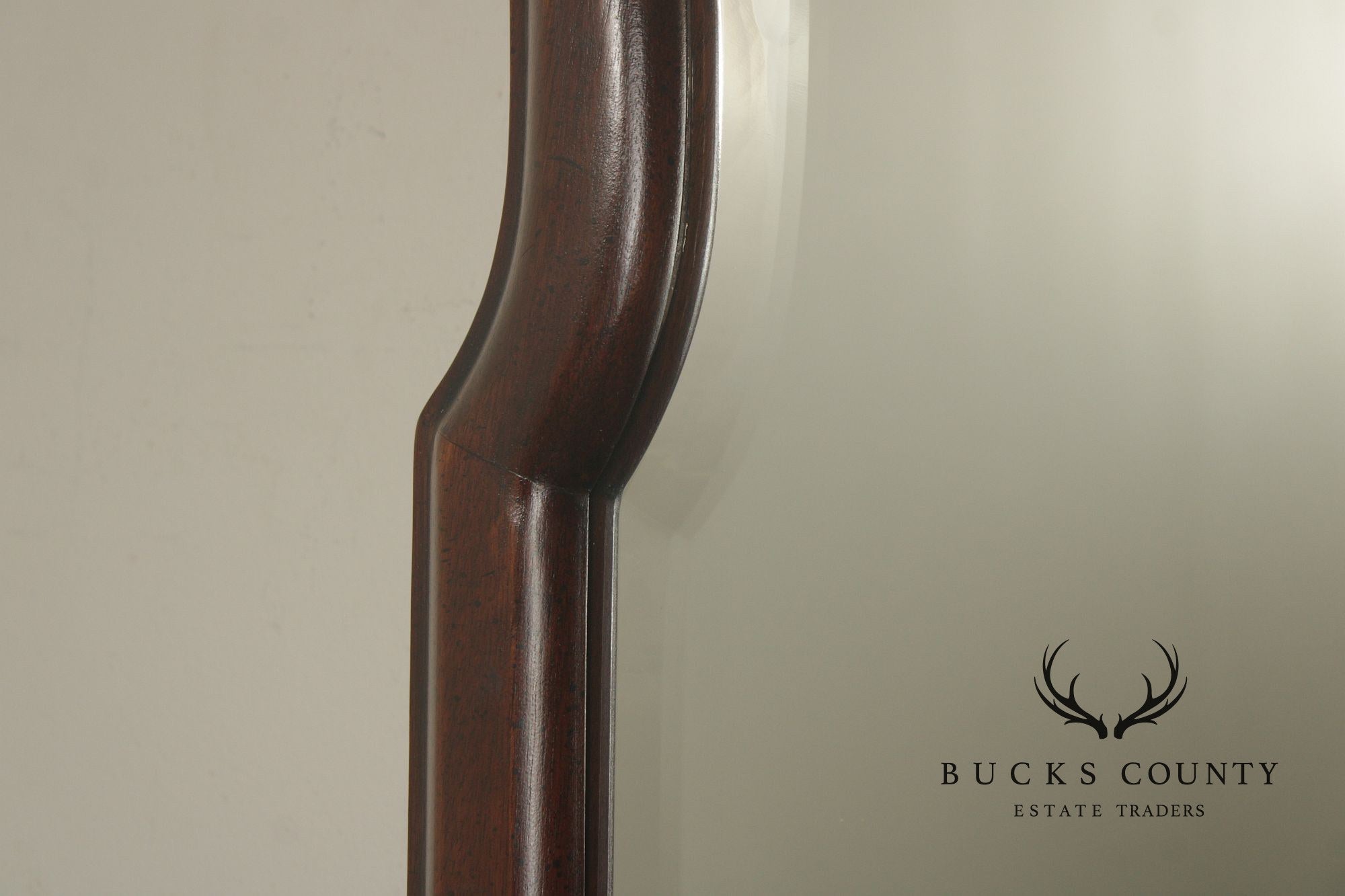 Queen Anne Style Arched Mahogany Frame Beveled Wall Mirror