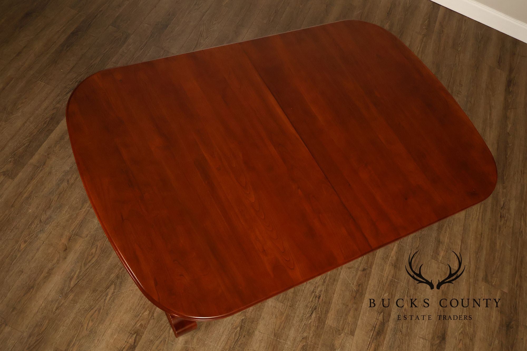 Richardson Brothers Solid Cherry Trestle Dining Table With Four Leaves