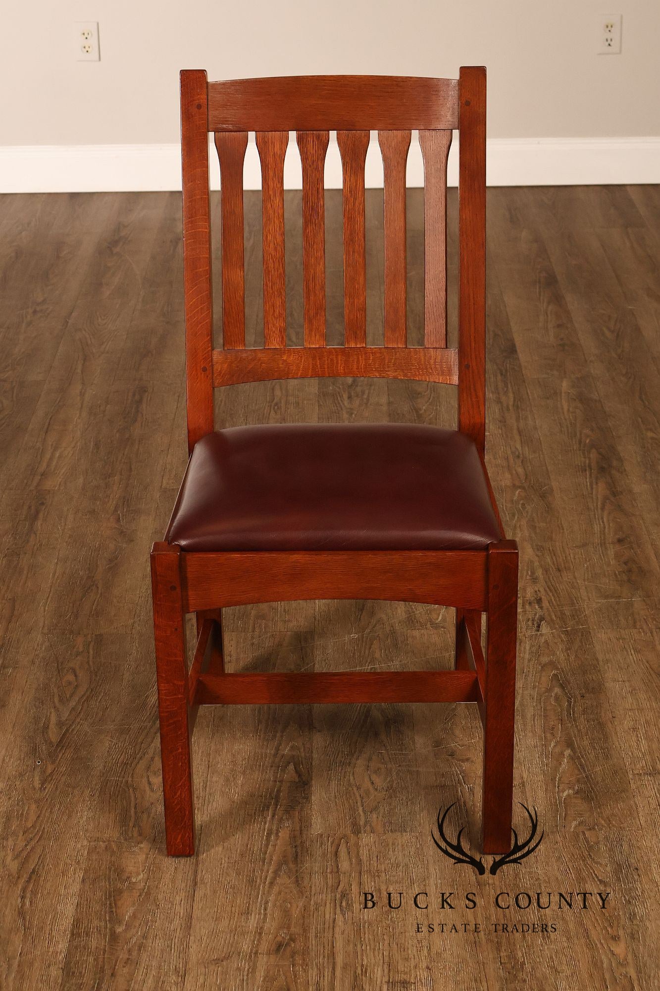 Stickley Mission Collection Set Of Four Oak Dining Side Chairs