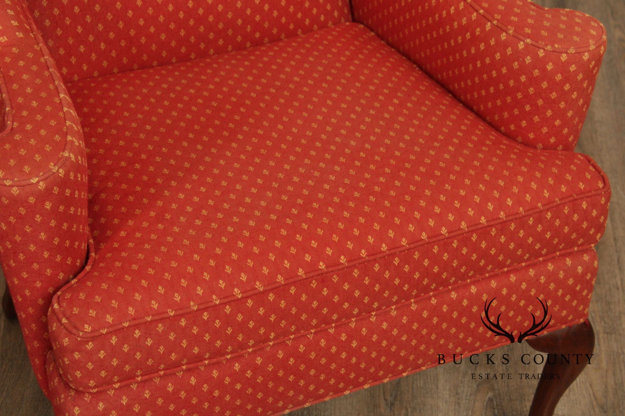 Hickory Chair Vintage Pair Of Queen Anne Style Wing Chairs