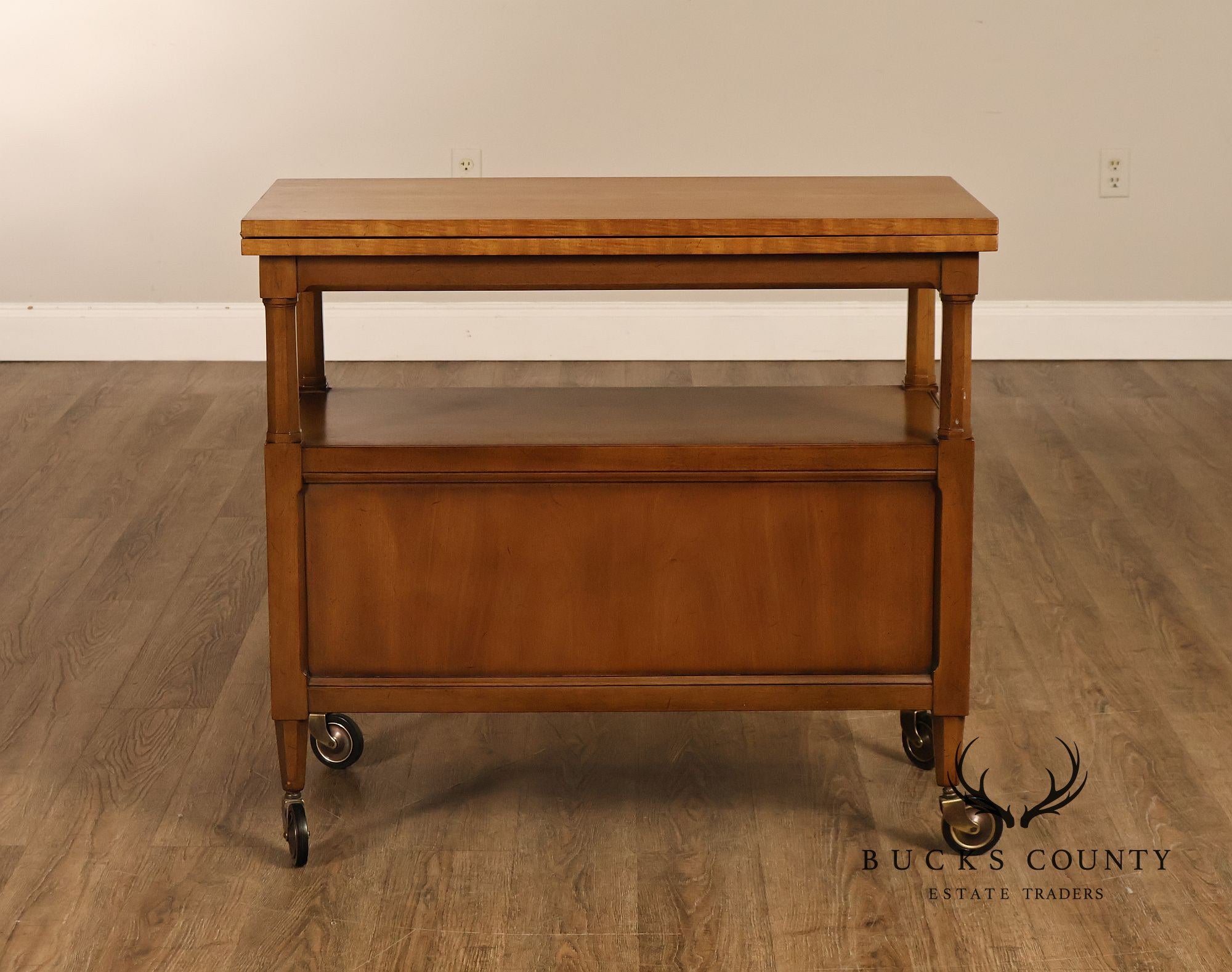 Henredon Vintage Walnut Drop Leaf Server Bar Cart