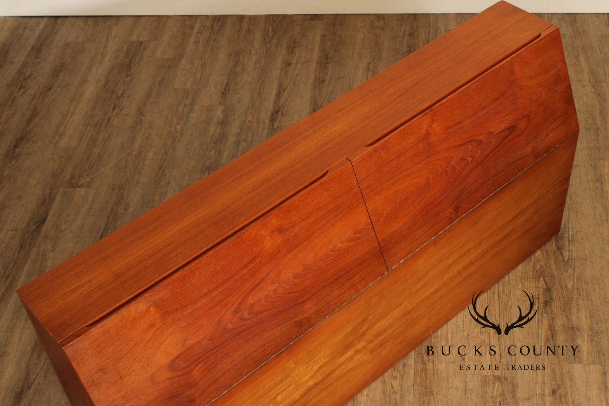Danish Modern Teak Queen Storage Headboard