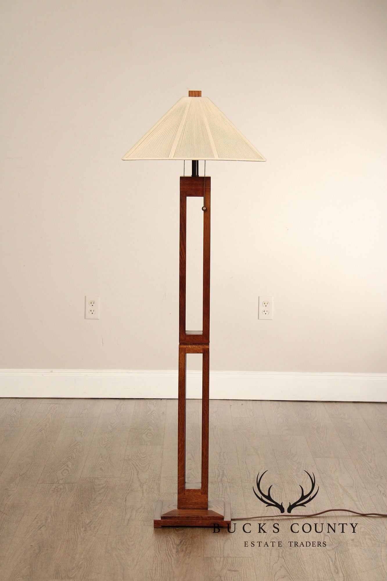 Quoizel Arts & Crafts Style Oak Floor Lamp