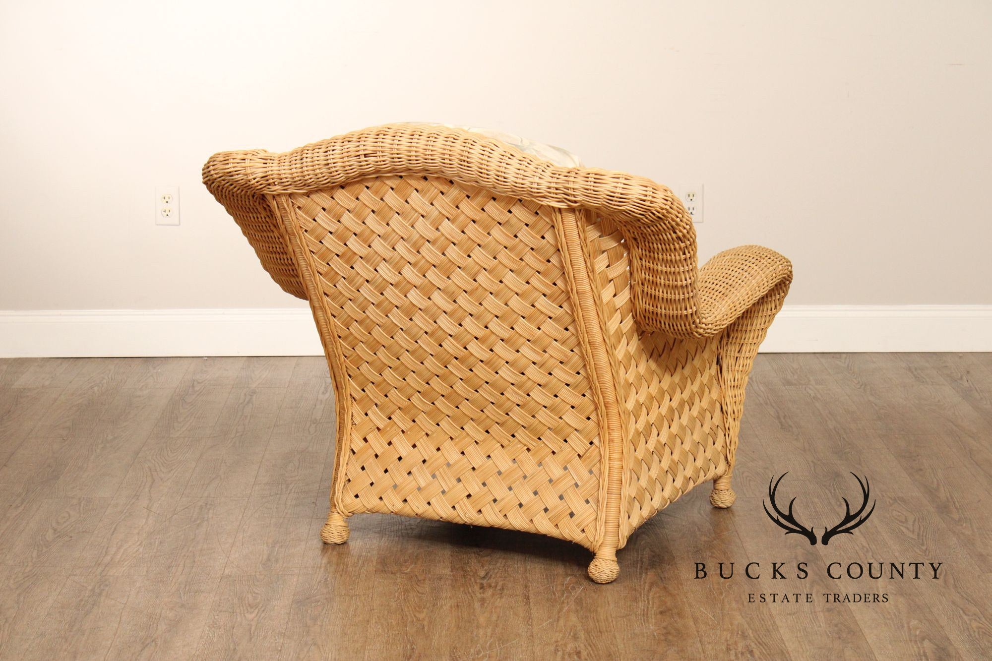 Quality Vintage Wicker Lounge Armchair