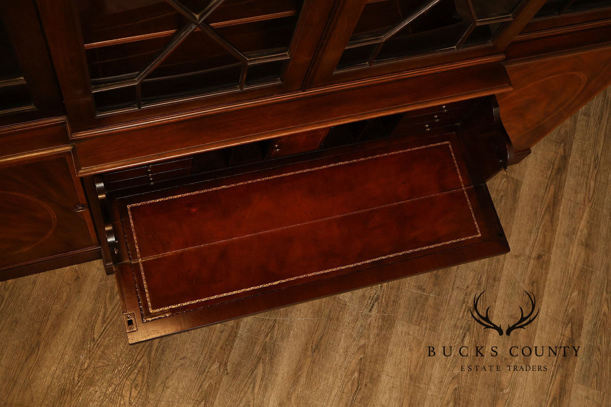 Baker Furniture Georgian Style Vintage Mahogany Breakfront Bookcase