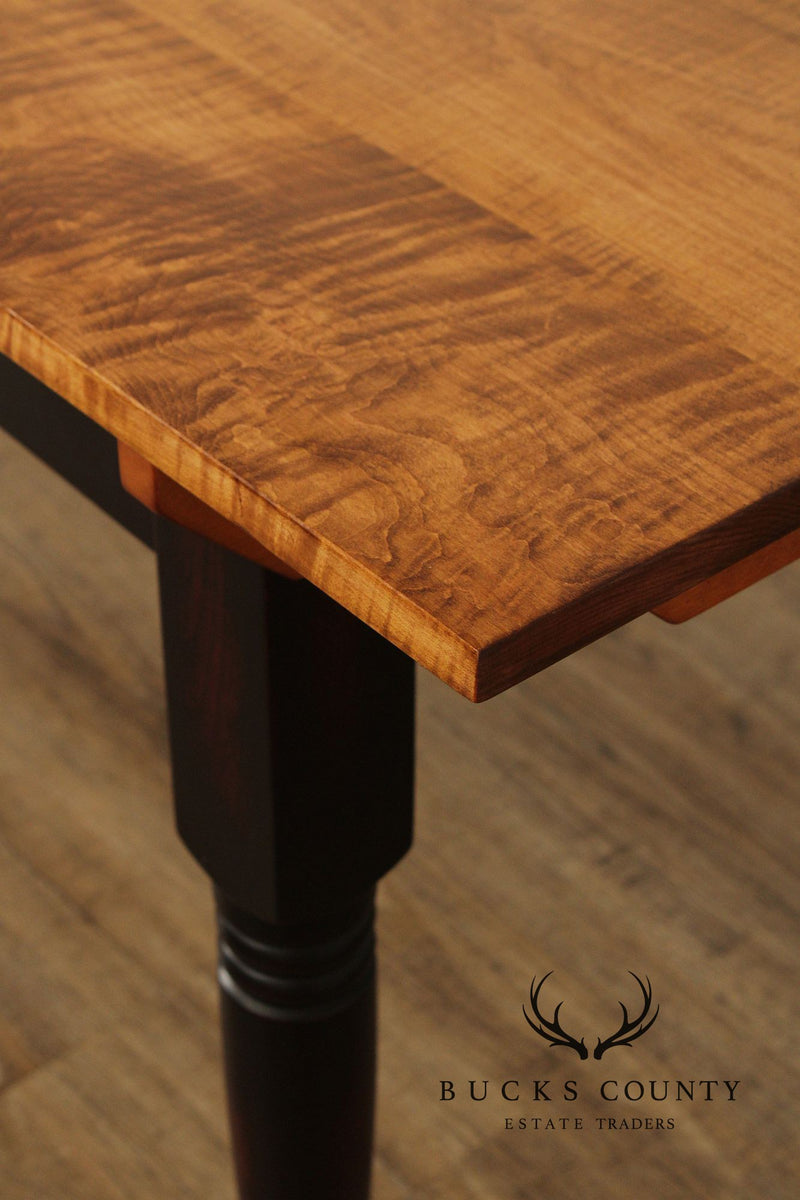 Old Road Furniture Tiger Maple Farmhouse Extendable Dining Table