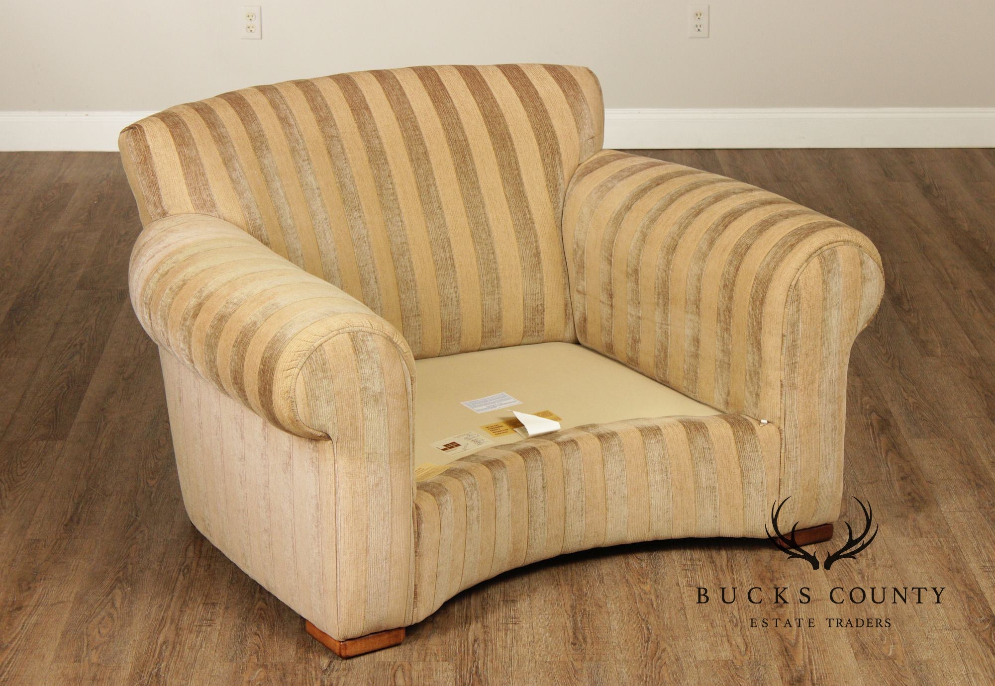Lee Industries Custom Upholstered Large Striped Armchair