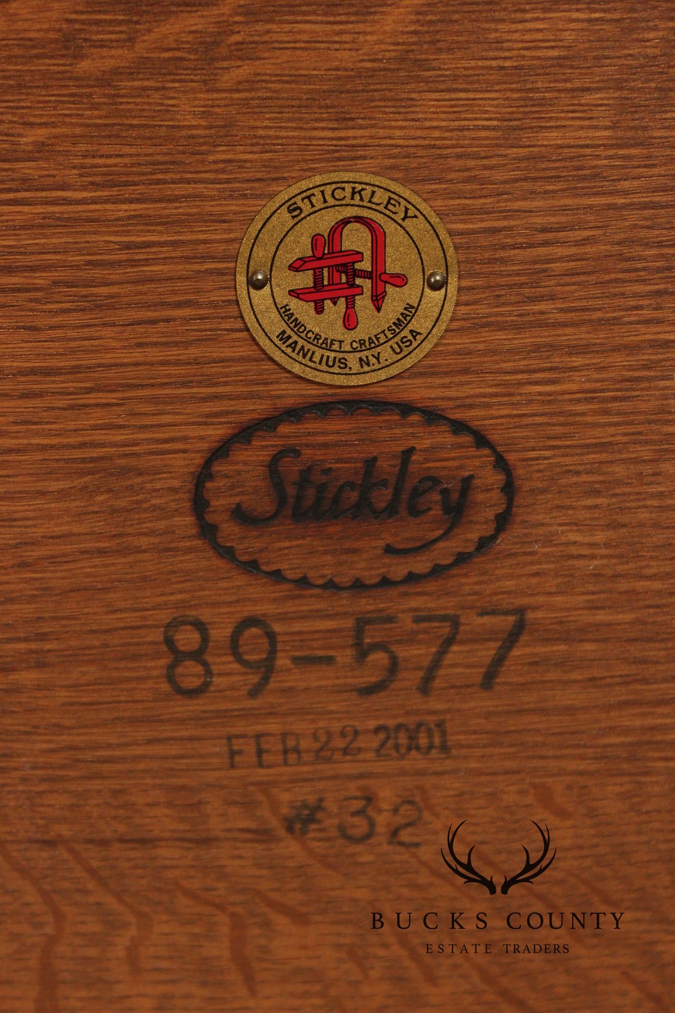 Stickley Mission Collection Pair Of Oak Tile Top End Tables