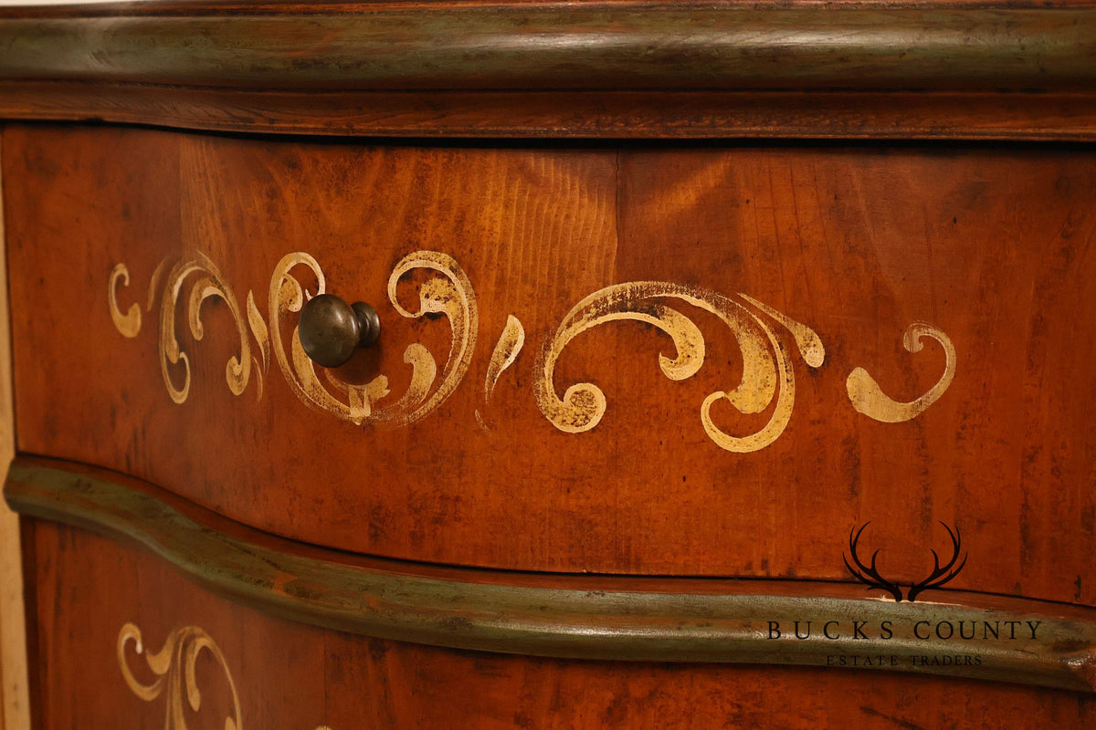 Venetian Style Hand Painted Console Cabinet