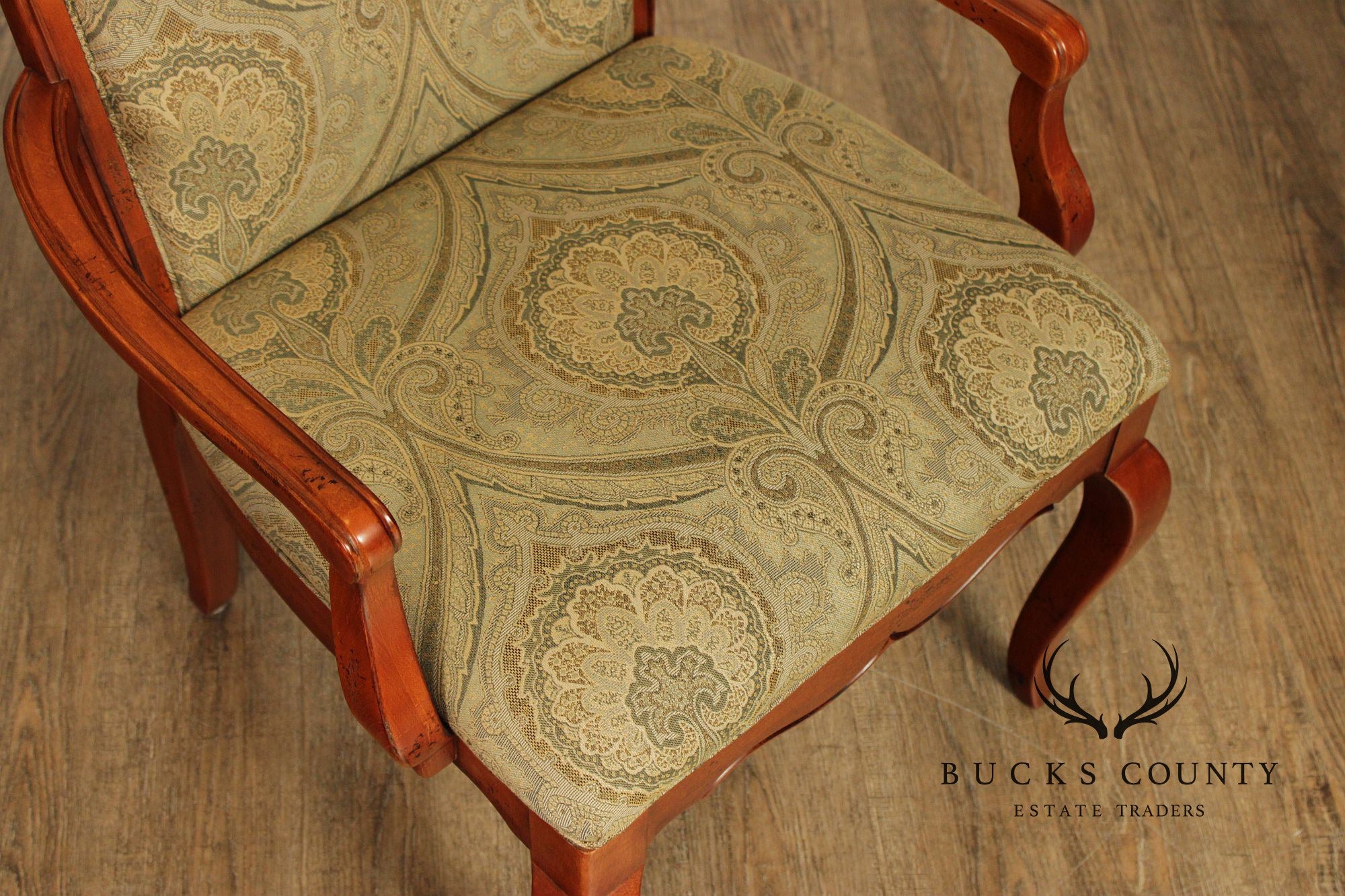 Hickory White Italian Provincial Set Of Eight Upholstered Dining Chairs