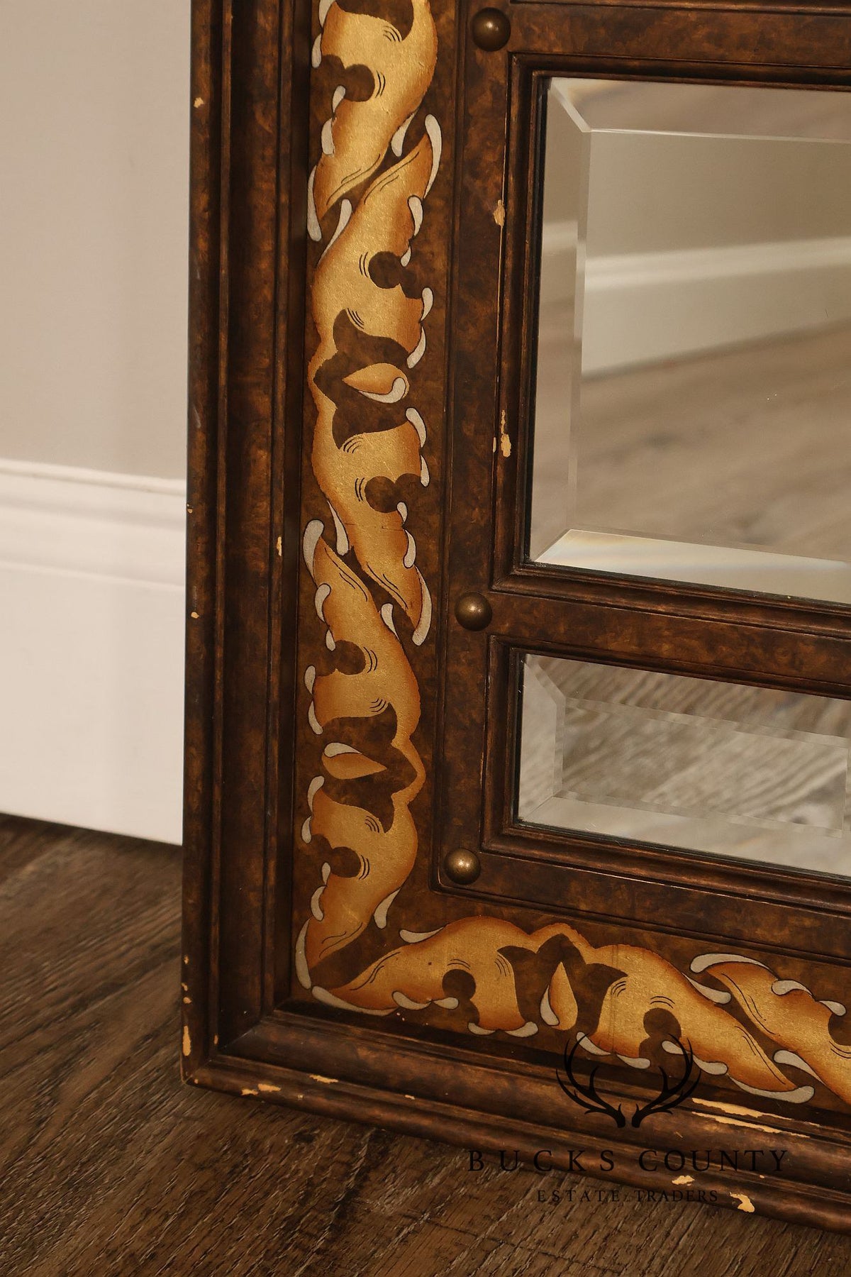 John Widdicomb British India Large Beveled Panel Wall Mirror