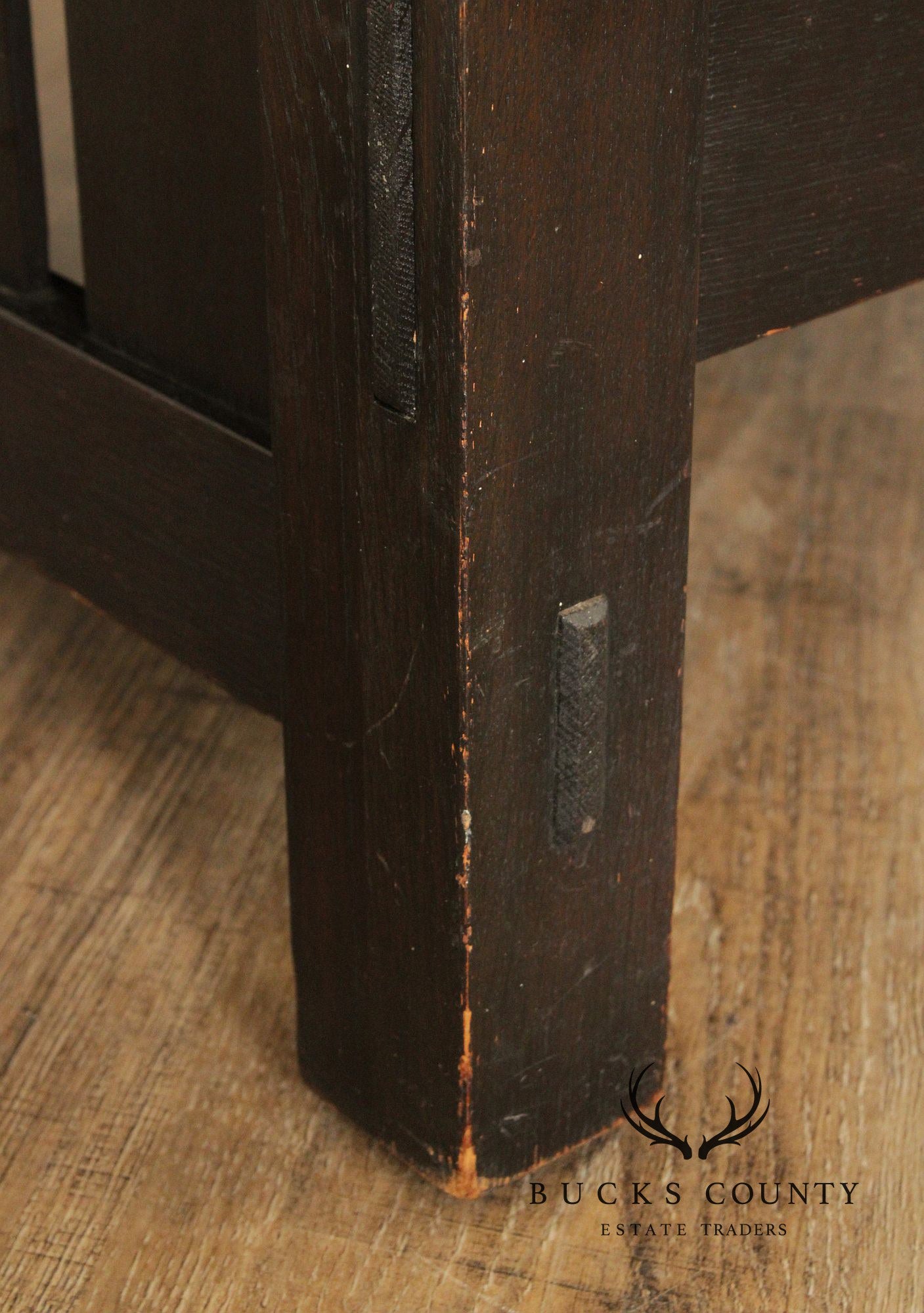 L & JG Stickley Antique Mission Oak and Leather Morris Chair