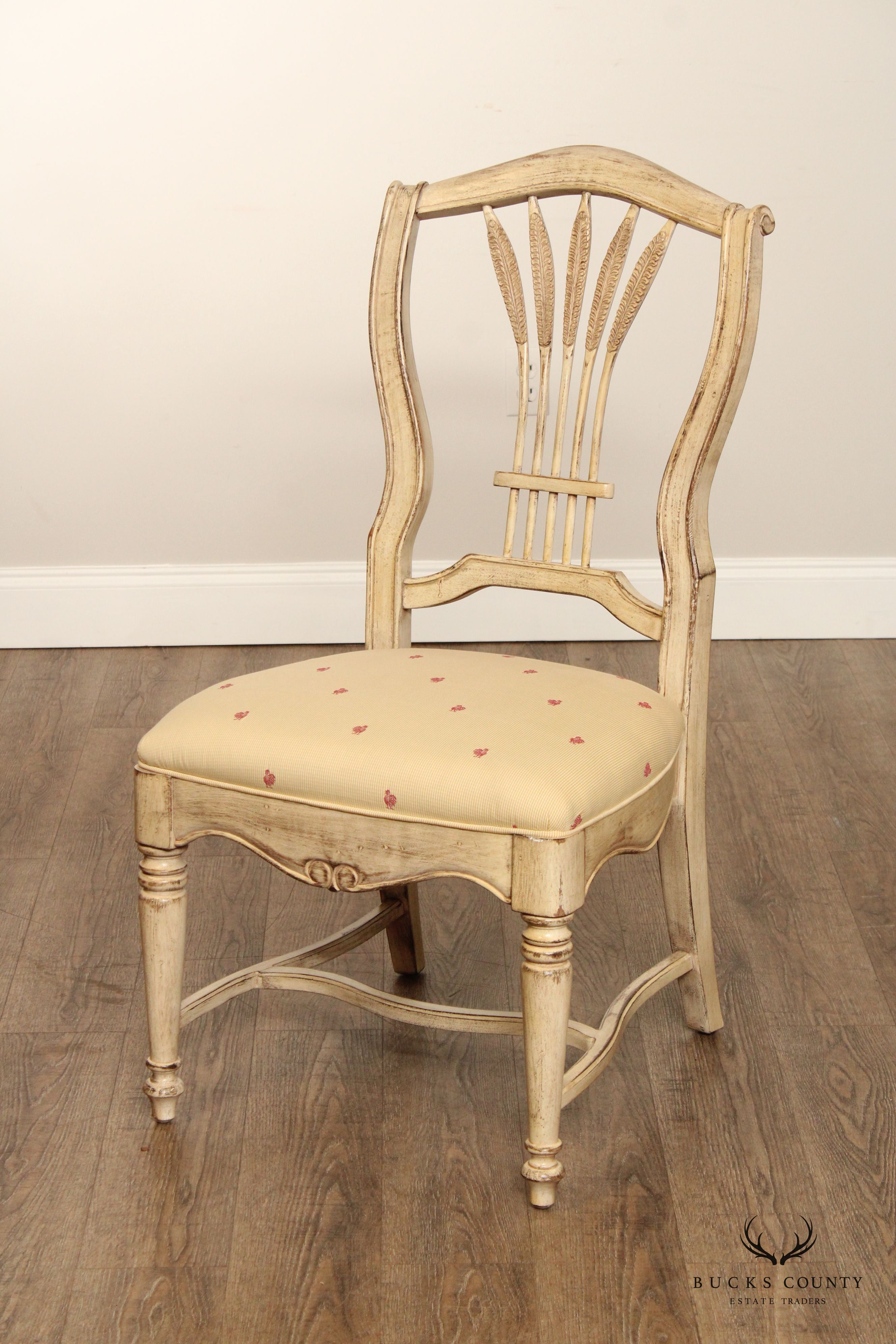 Drexel Heritage French Country  Style Wheat Back Pair Of Side Chairs