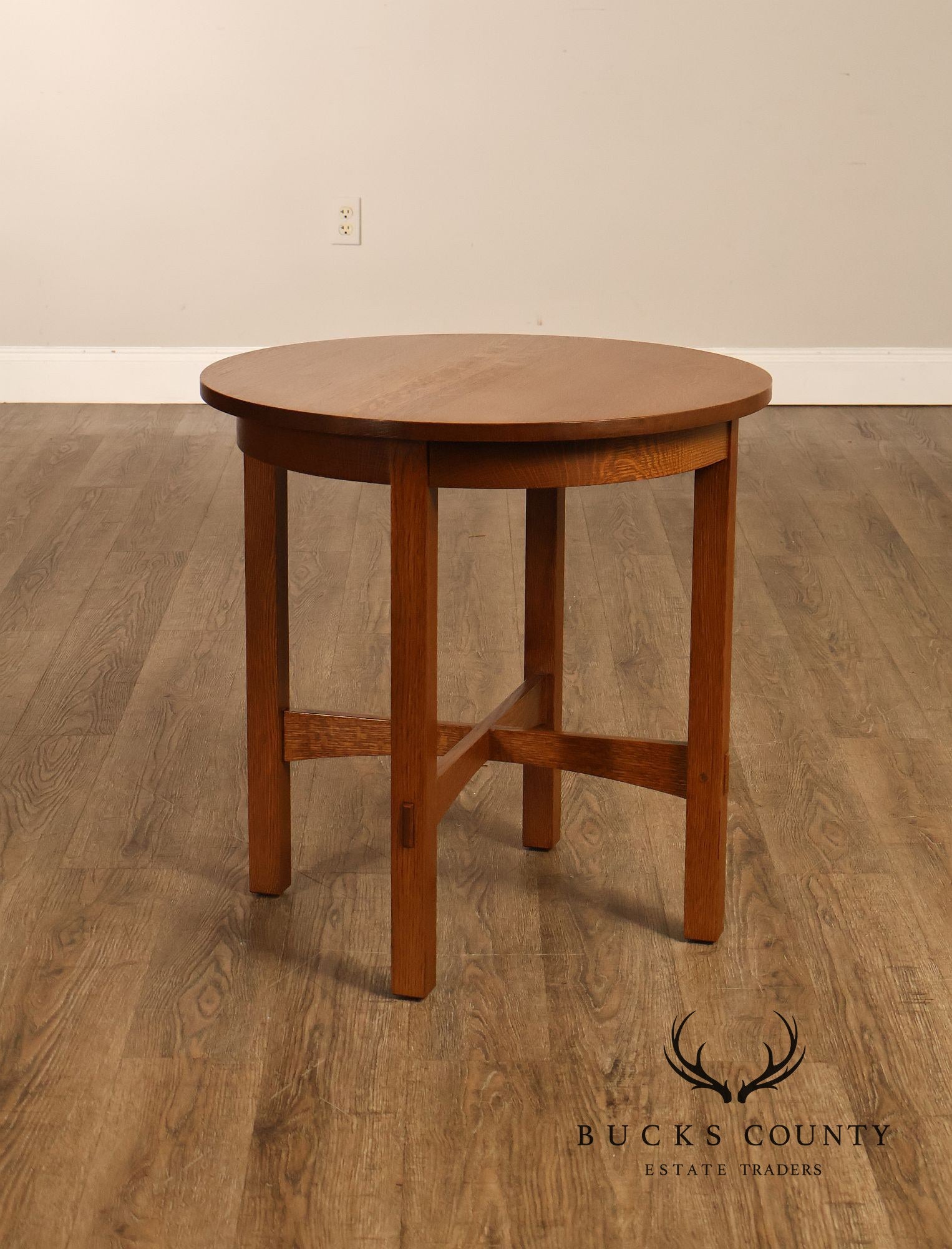 Stickley Mission Collection Oak Round Lamp Table