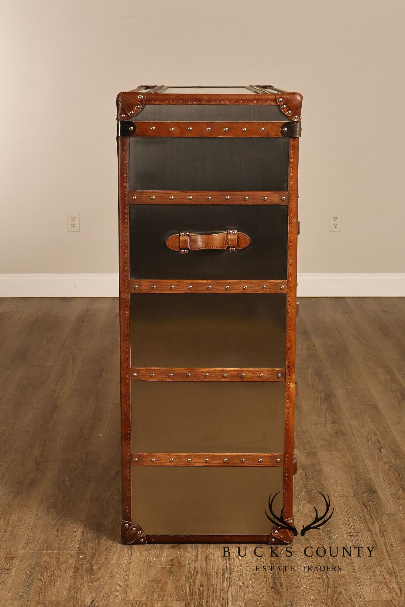 Restoration Hardware 'Mayfair' Steel and Leather Chest of Drawers