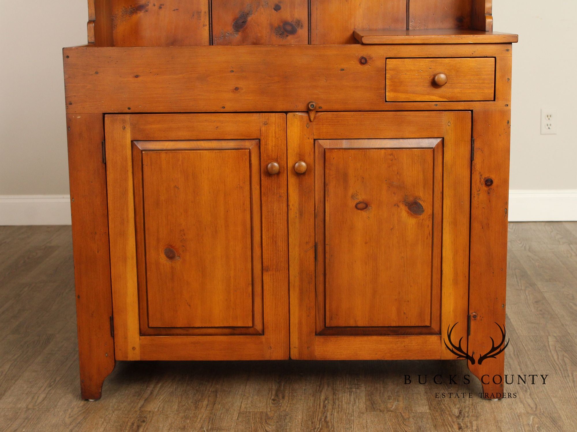 William Draper Farmhouse Style Pine Dry Sink Hutch