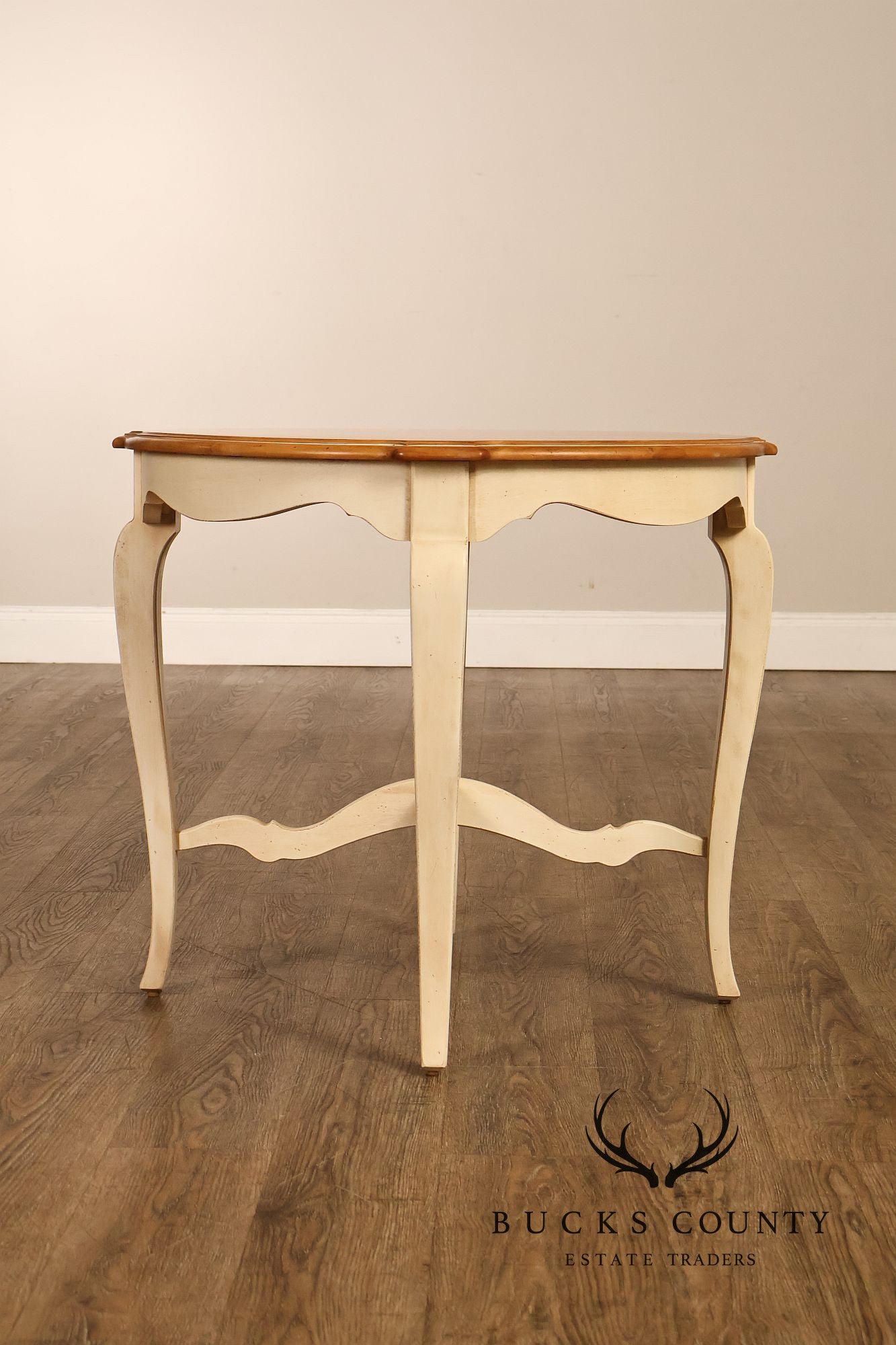 Ethan Allen 'Country French' Cream-Painted Side Table